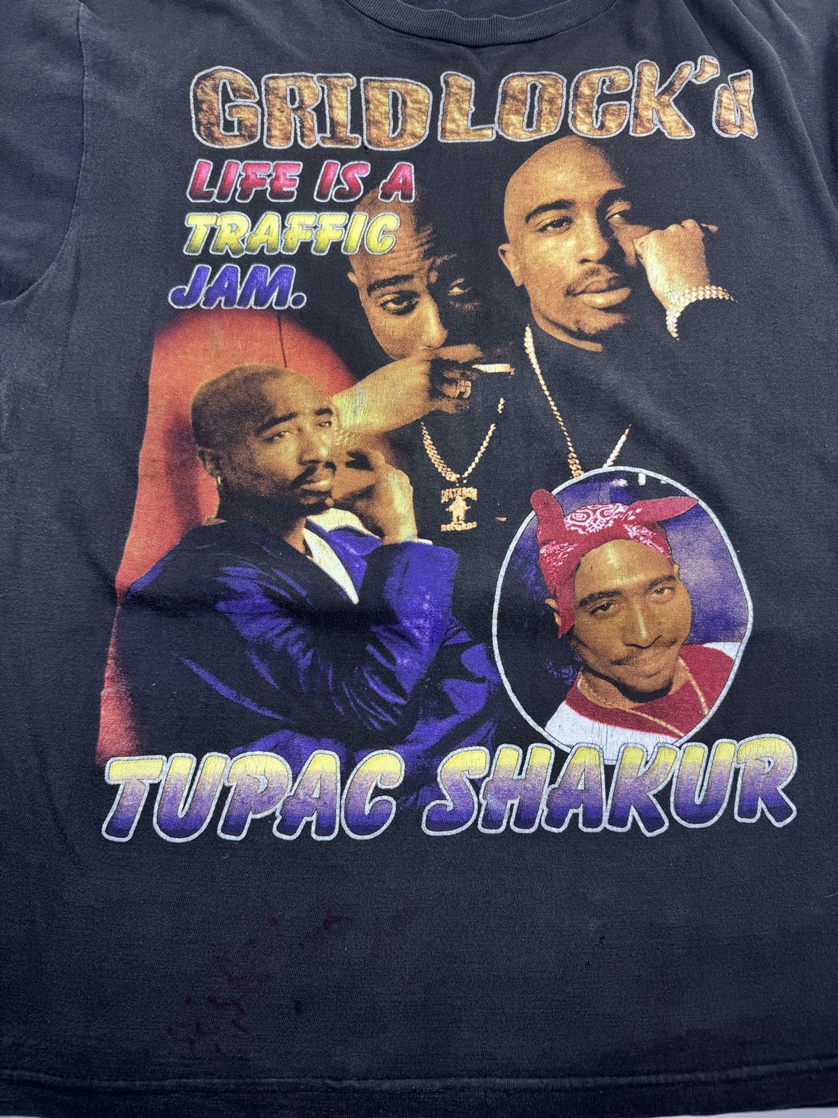 Vintage TUPAC SHAKUR PRINT T-SHIRT Size US L / EU 52-54 / 3 - 4 Thumbnail