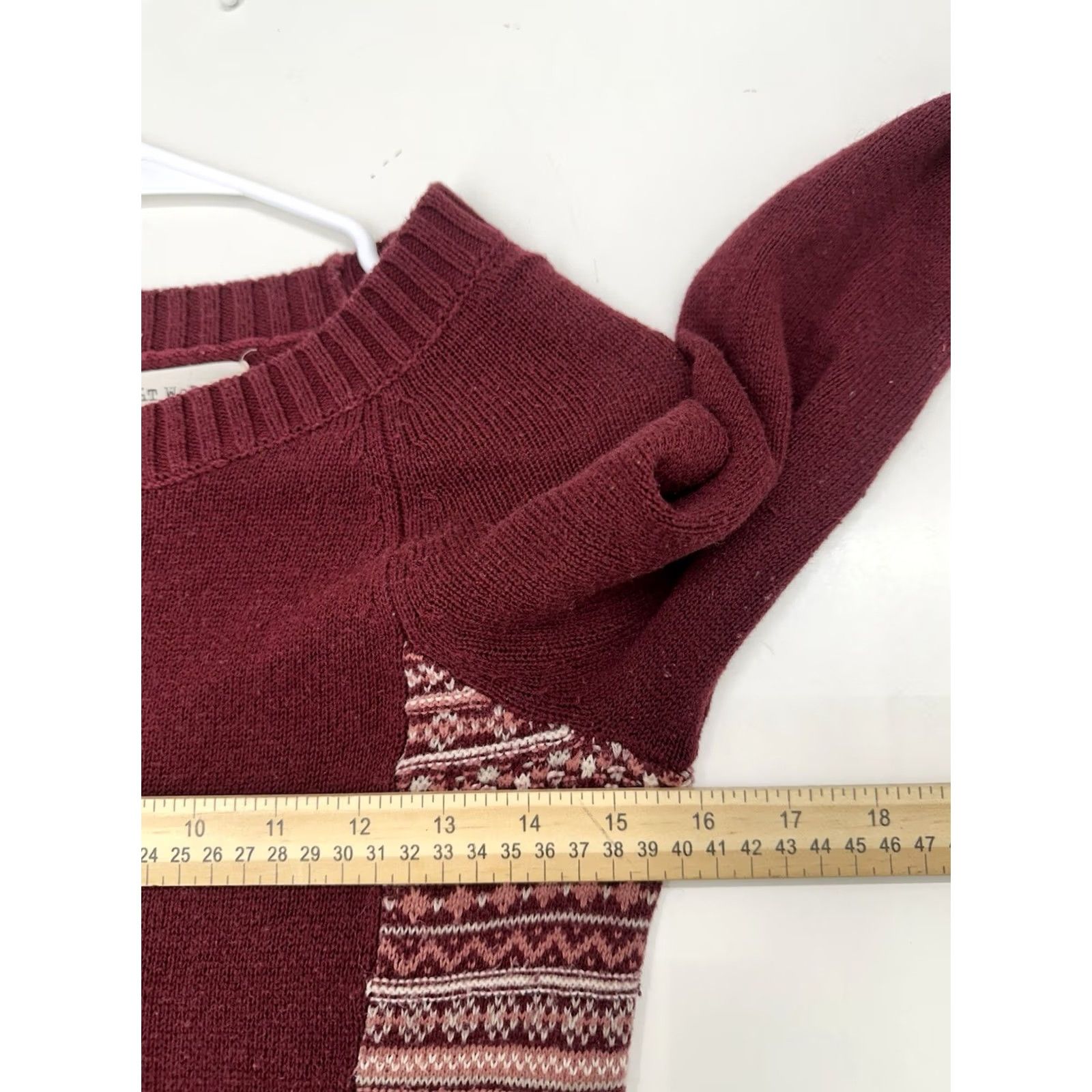 Vintage If It Were Me Womens Sweater Dress XS Red Long Sleeve Knit Fair Isle Detail Dress Size XS / US 0-2 / IT 36-38 - 6 Thumbnail
