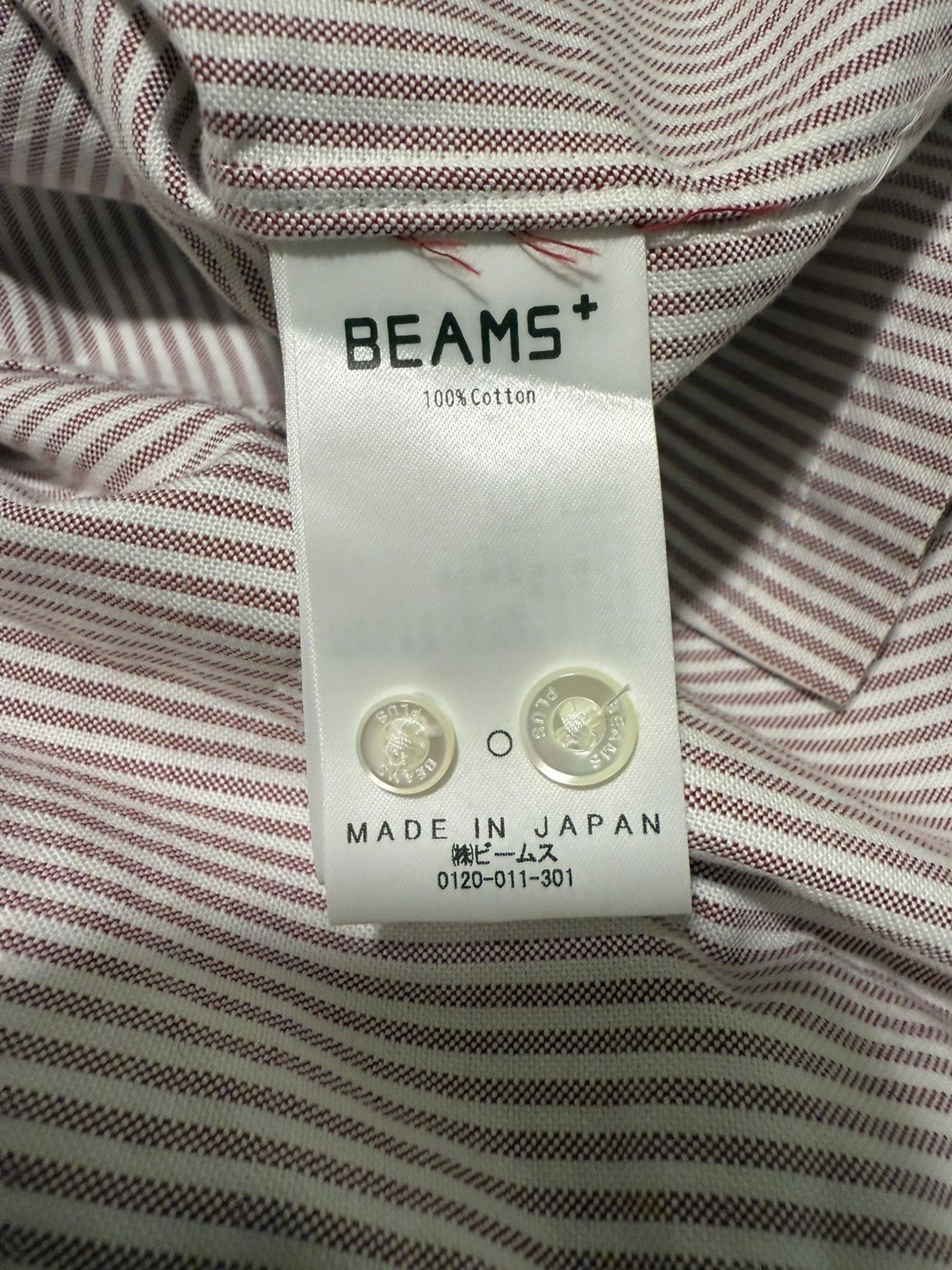 Beams Plus Beams Plus Button Down Short Sleeve Shirt Wine Candy Stripe Size US S / EU 44-46 / 1 - 5 Thumbnail