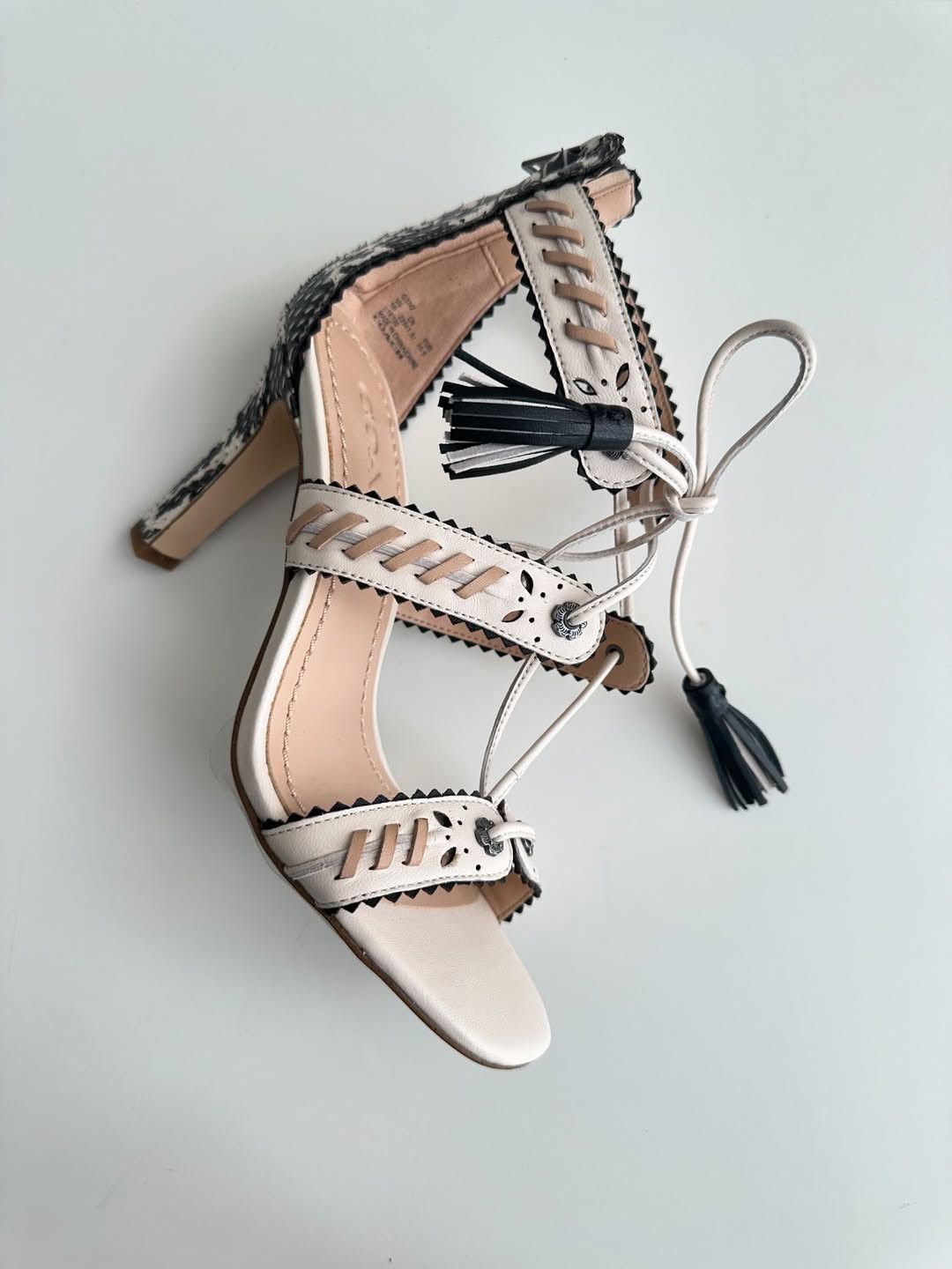 Coach Coach Bella Snakeskin Lace-Up Heel Sandals US 5 Size US 5 / IT 35 - 3 Thumbnail