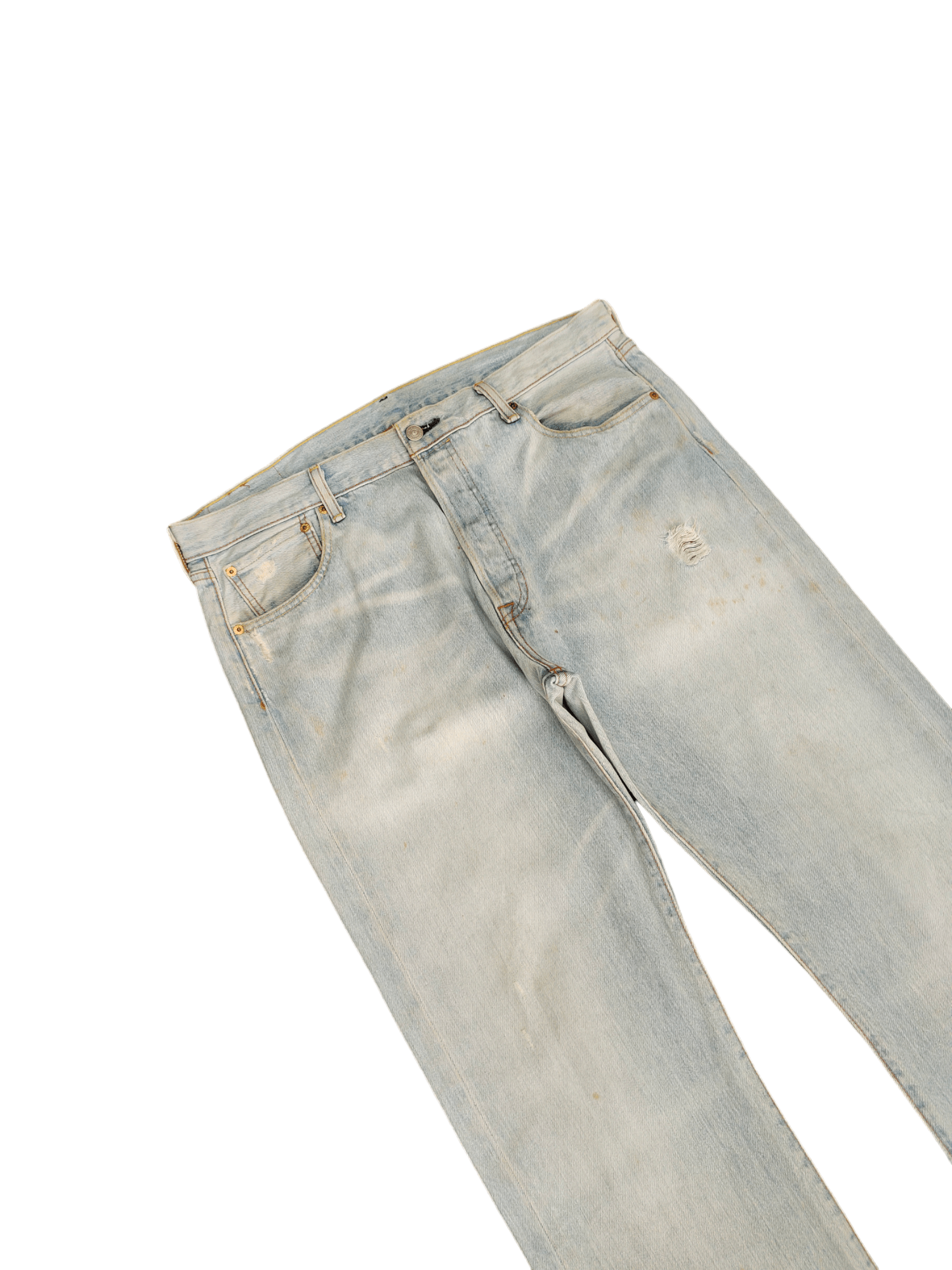 Levi's Size 36x34 Vintage Levis 501 Light Wash Jeans Distressed Size US 36 / EU 52 - 6 Thumbnail