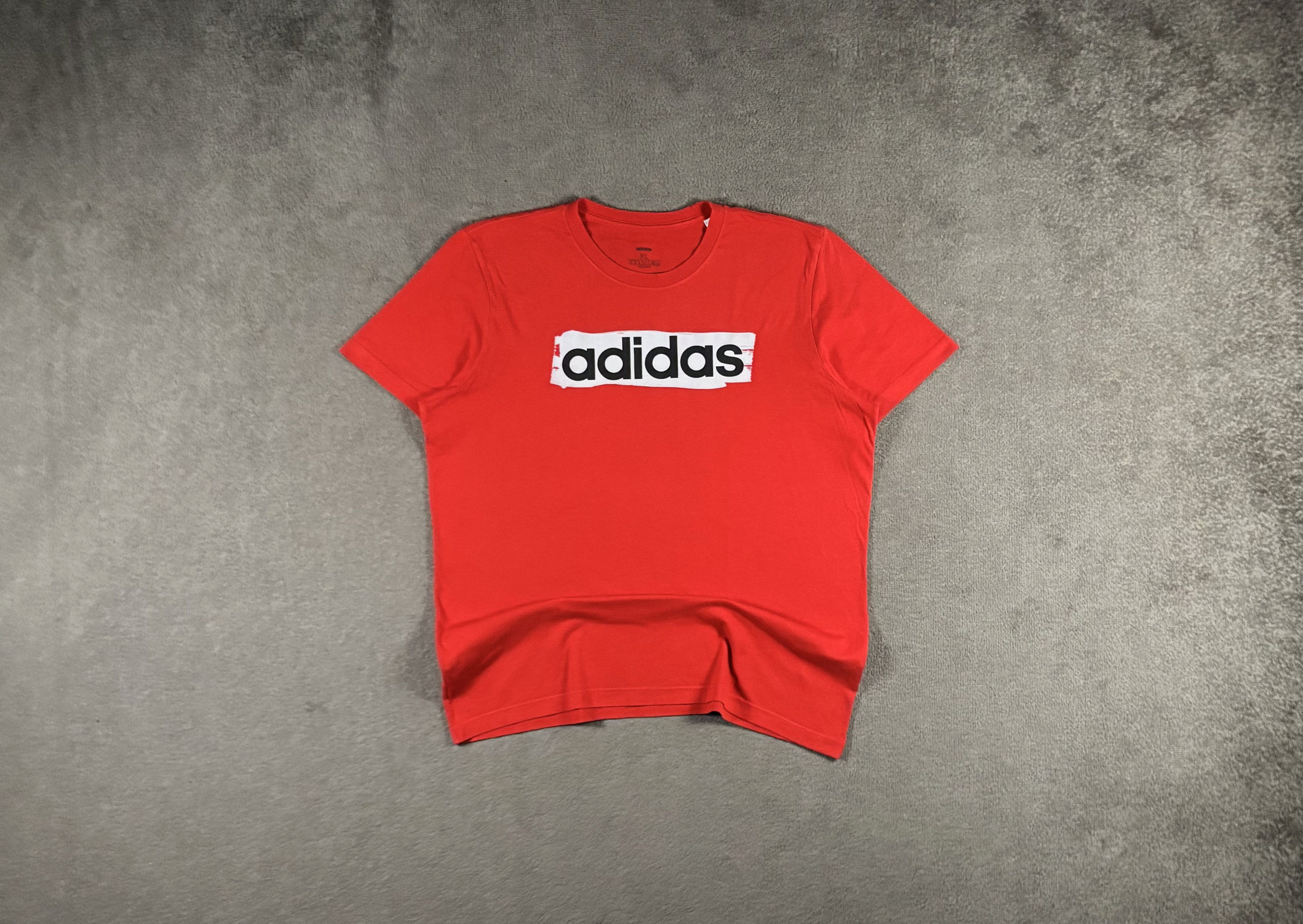 Adidas Adidas XL Red Basic Print Cotton T-shirt Size US XL / EU 56 / 4 - 1 Thumbnail