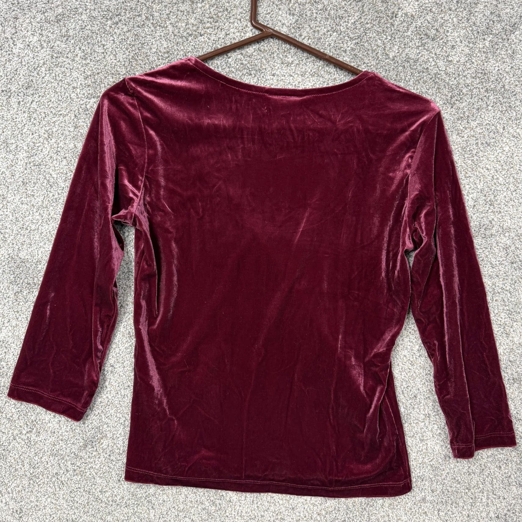 Vintage VINTAGE The Limited Velvet Top M Burgundy Whimsigoth Indie Sleaze Grunge Shirt Women Size M / US 6-8 / IT 42-44 - 7 Thumbnail