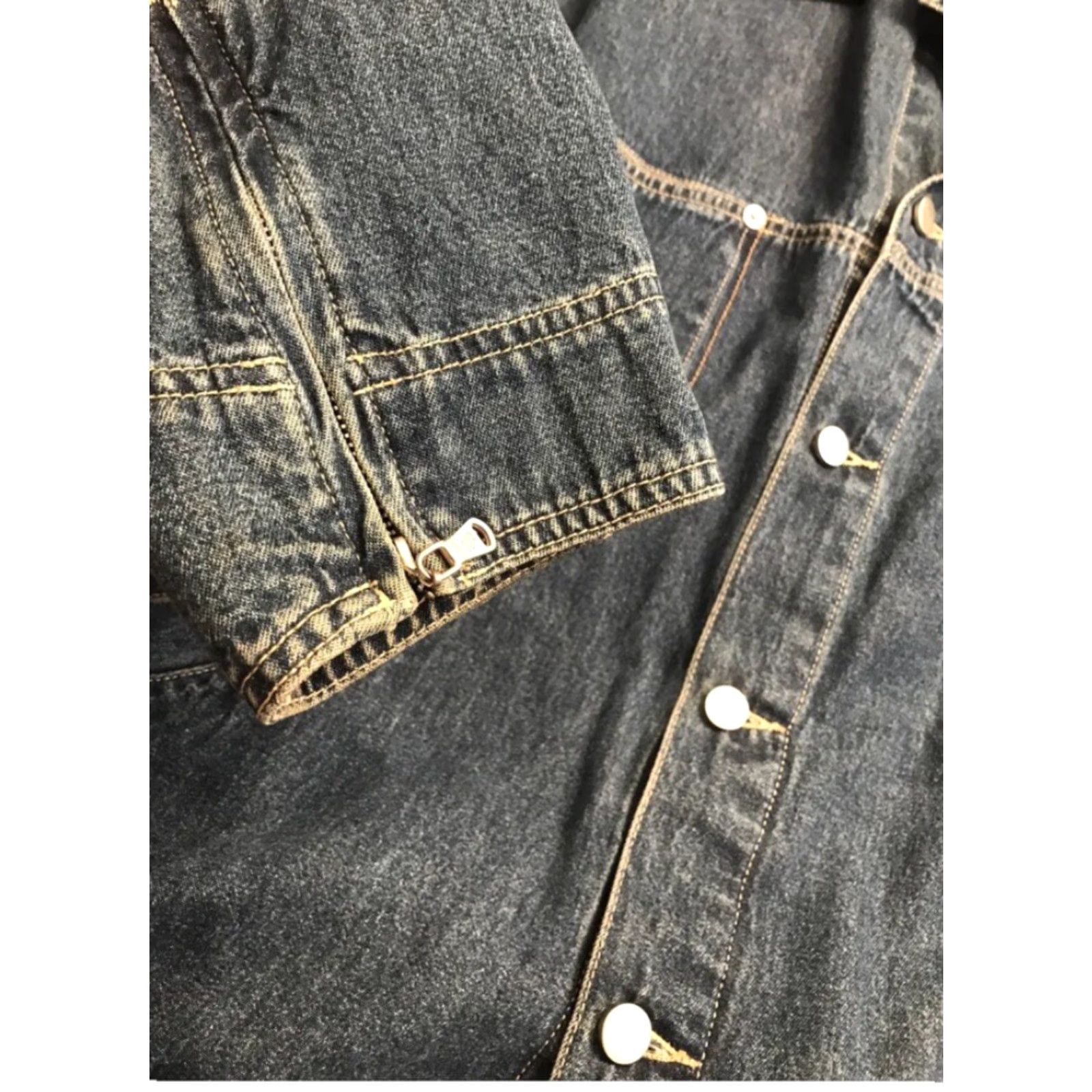 Sean John VINTAGE Sean John JEAN 90s Jacket Blue Denim Button Front Mens Large Puff Daddy P Diddy Jacket Jeans Coat Denim Collection Size US 33 - 7 Thumbnail