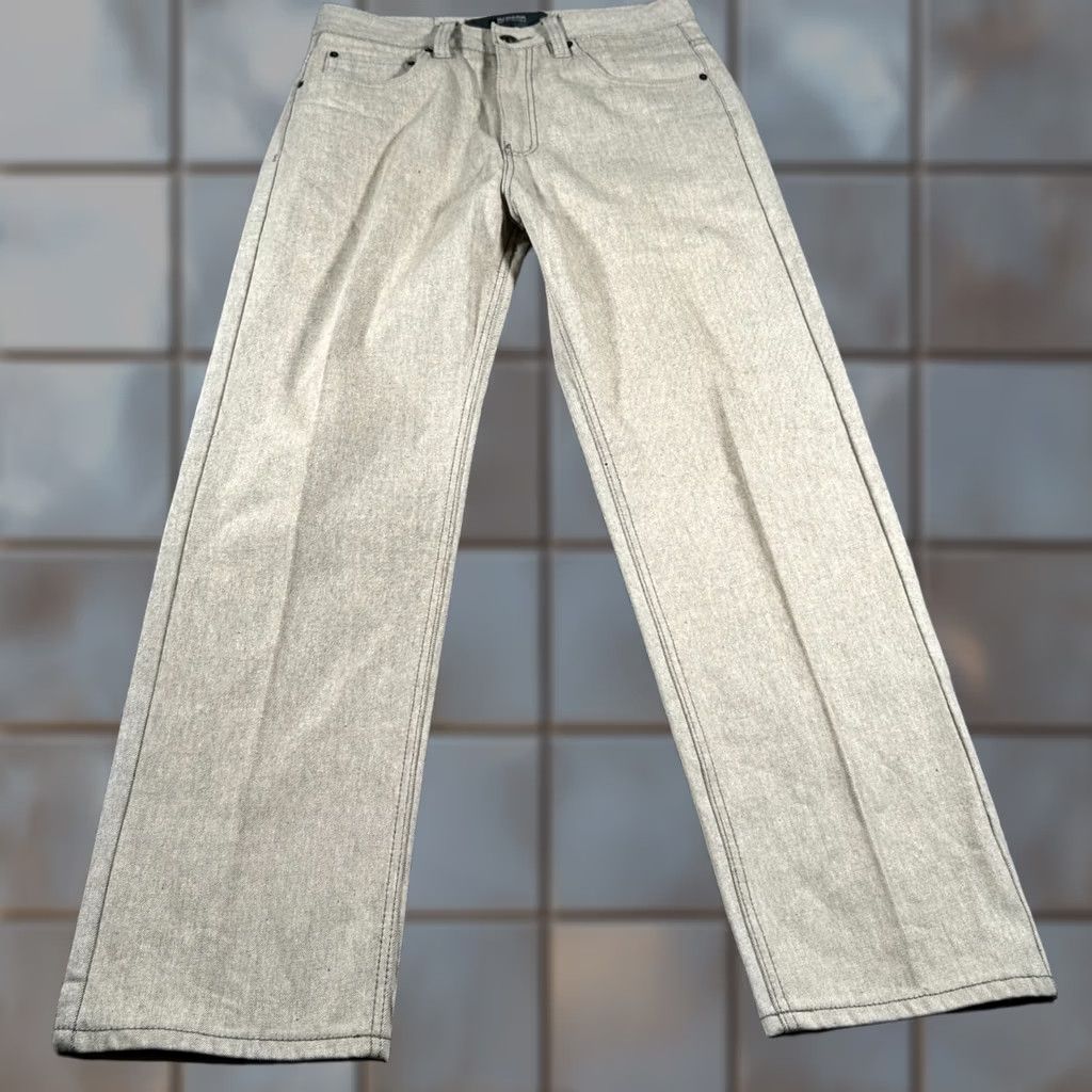 Vintage PJ Mark Denim Jeans Mens 34x32 Beige Straight Leg Regular Cotton Blend 5 Pocket Design Belt Loops Zip Closure Mid Rise Denim Regular Fit Size US 34 / EU 50 - 1 Thumbnail