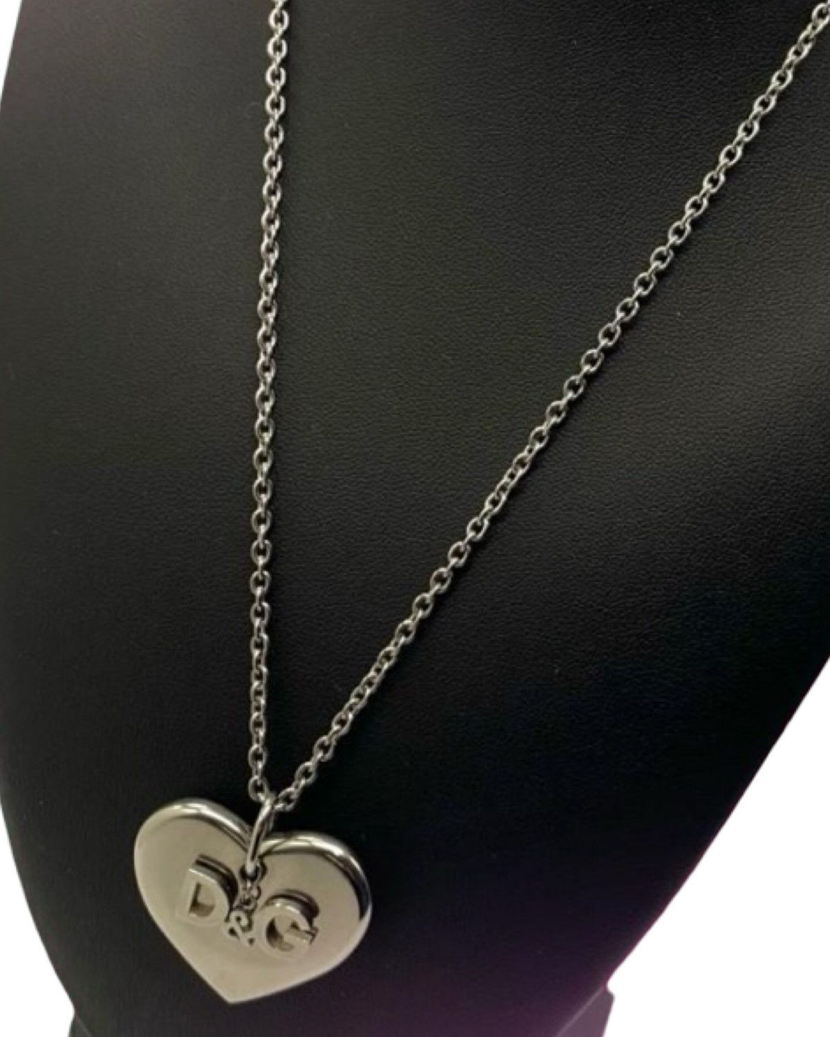 Dolce & Gabbana Silver Plated Heart Logo Necklace Size ONE SIZE - 2 Thumbnail