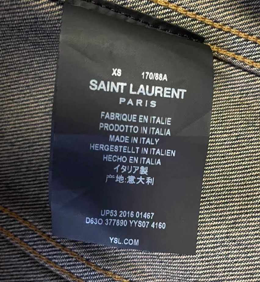 Saint Laurent Paris SAINT LAURENT 2015SS Washed Blue Denim Jacket. Size US XS / EU 42 / 0 - 9 Thumbnail