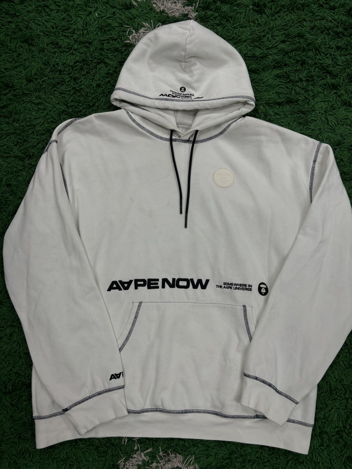 image of Aape White Hoodie , Men's (Size 2XL)