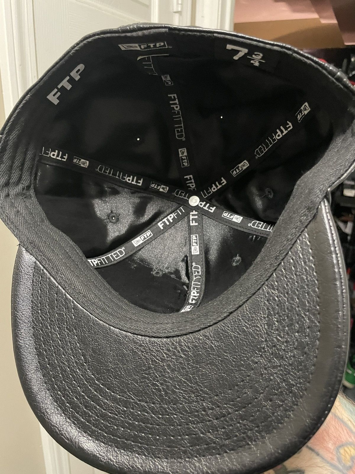 Fuck The Population Ftp leather fitted hat Size ONE SIZE - 7 Thumbnail