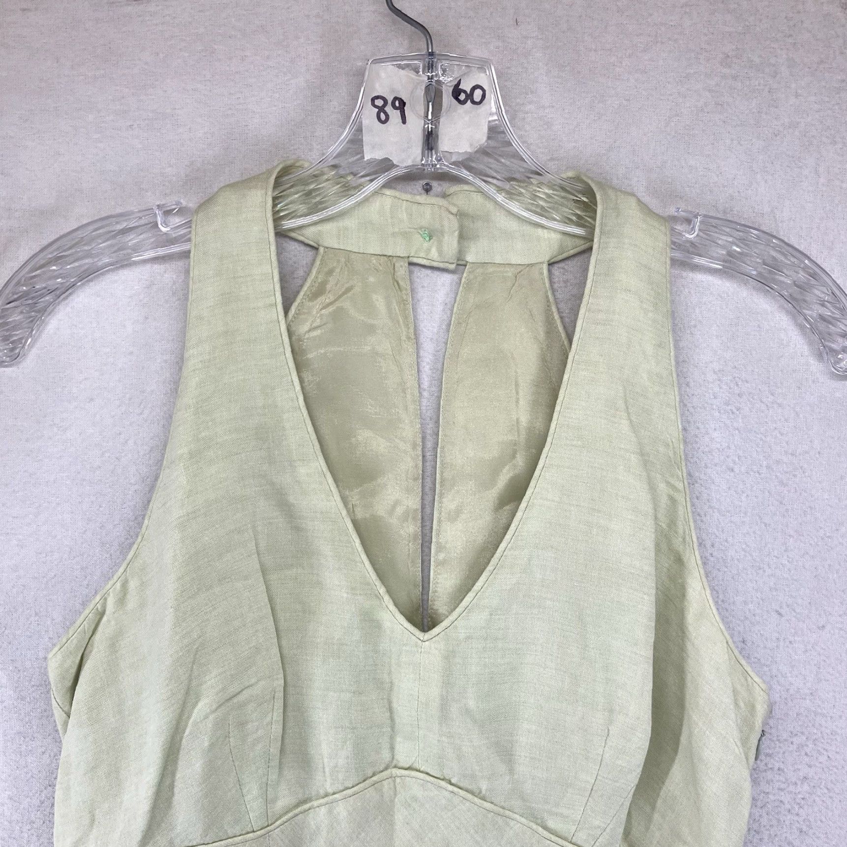 Loft VINTAGE LOFT Dress 4 Sleeveless A-Line Midi Light Pastel Green V-Neck Zip Women's Size S / US 4 / IT 40 - 5 Thumbnail