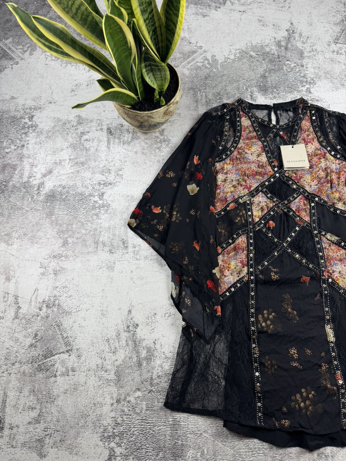Allsaints AllSaints Lucia Kora Dress Viscose US 6 UK 10 NEW Floral Button Design Tunic Size M / US 6-8 / IT 42-44 - 2 Thumbnail
