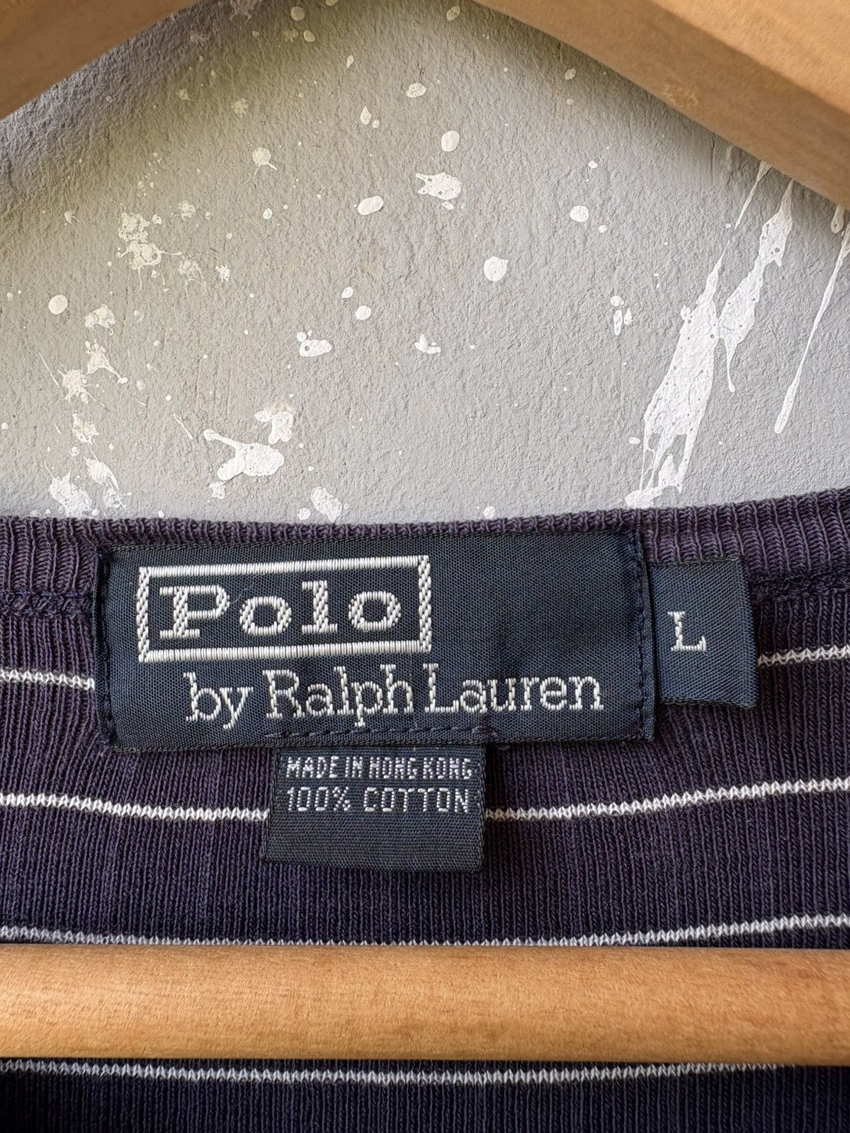 Polo Ralph Lauren Distressed Polo Ralph Lauren Ribbed Striped Long Sleeve Tee Size US L / EU 52-54 / 3 - 5 Thumbnail