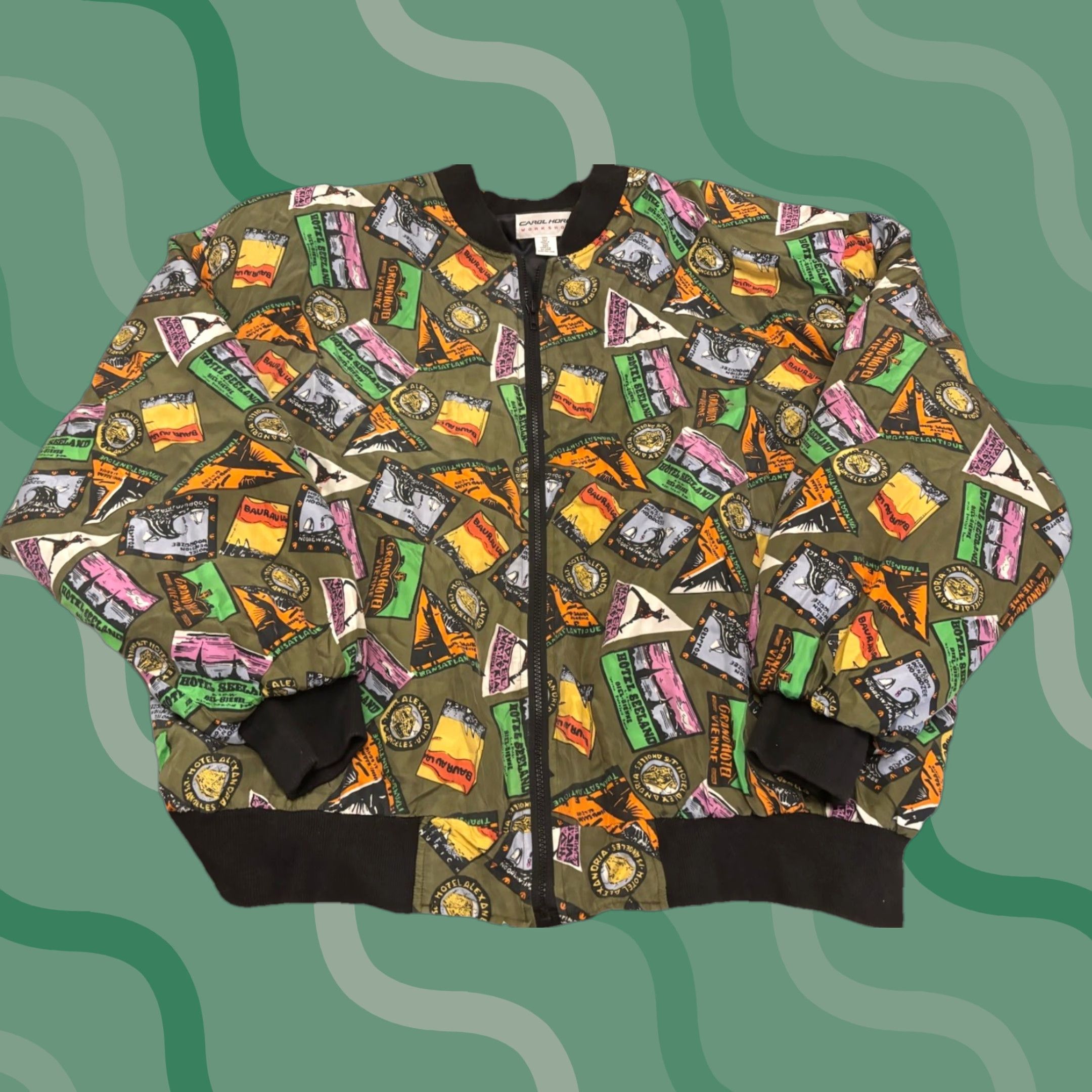 Vintage Carol Horn 3XL Multicolor Bomber Jacket User: Vintage Carol Horn 3XL Multicolor Bomber Jacket