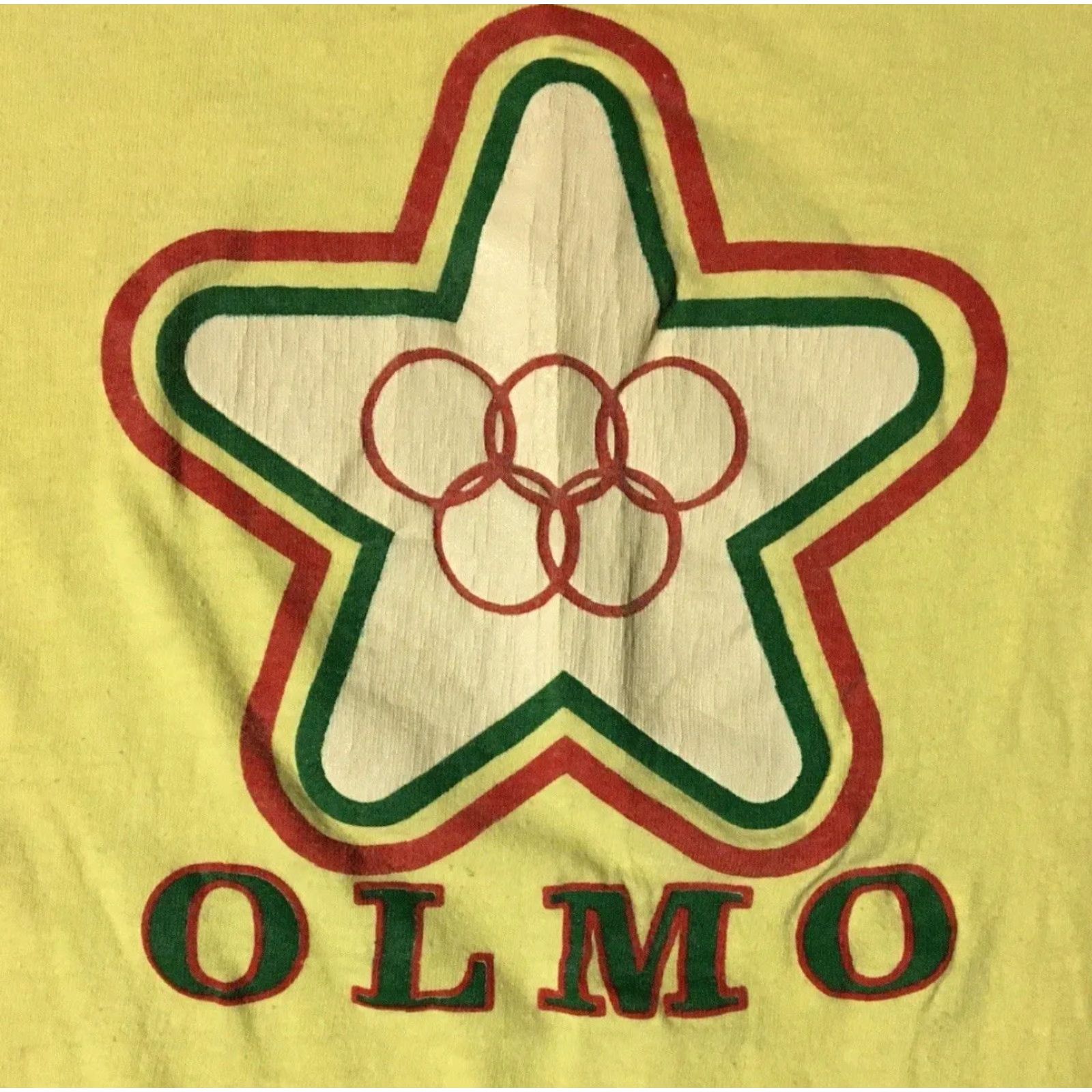 Vintage VINTAGE Olmo Bicycles Shirt Mens S Yellow 80s Cycling Race Grunge USA 90s Retro Bike Track Concert Patchwork Humor Size US S / EU 44-46 / 1 - 2 Thumbnail