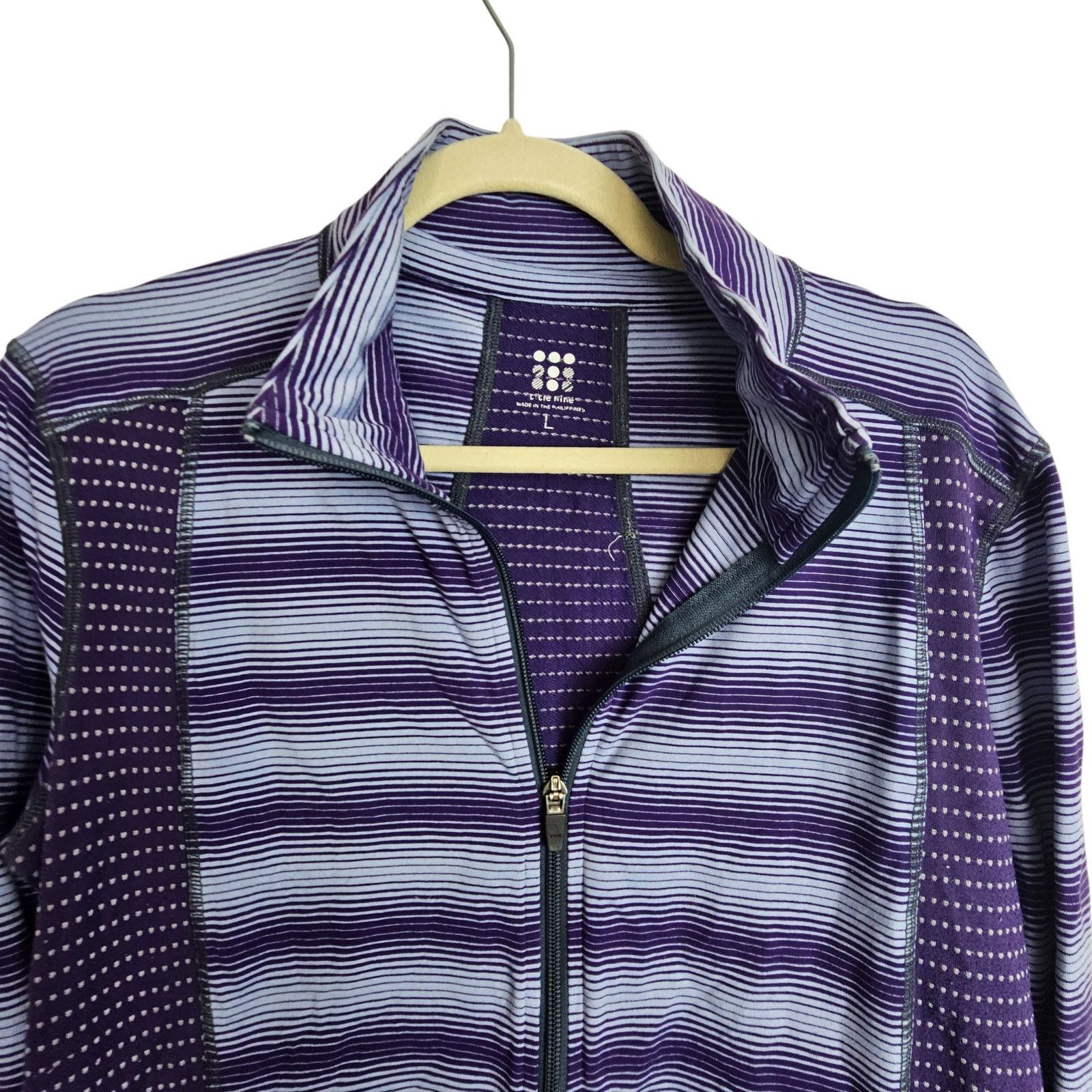 Titleist Title Nine Women Striped Zip Golf Jacket L Gorpcore Stretch Size L / US 10 / IT 46 - 2 Thumbnail