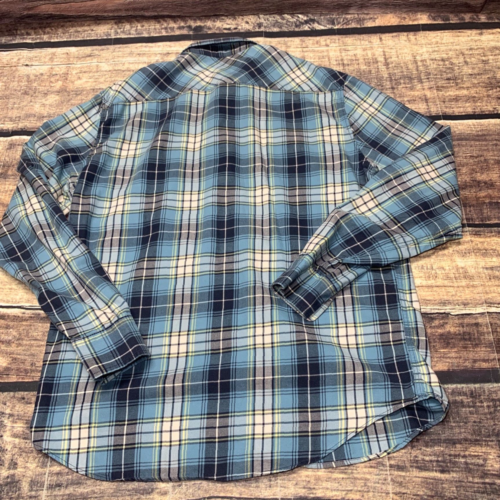 American Eagle Outfitters American Eagle Outfitters Mens Shirt Long Sleeve Sz Large Blue Plaid Button Down Size US L / EU 52-54 / 3 - 6 Thumbnail