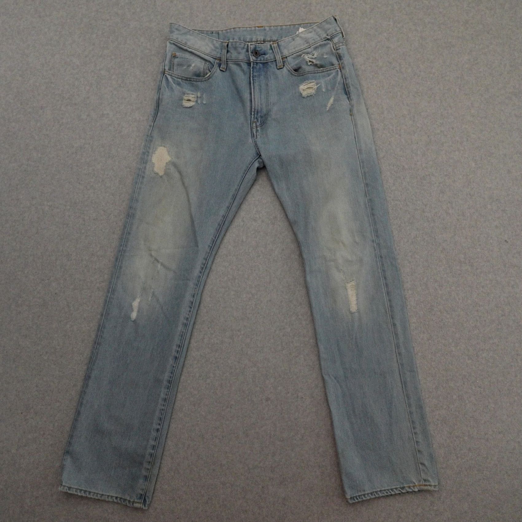 G-Star G-Star Jeans Slim 31 (31X29) Deconstructed 3301 Blue Denim Men Regular Fit 29in Inseam Jeans Size US 31 - 2 Thumbnail