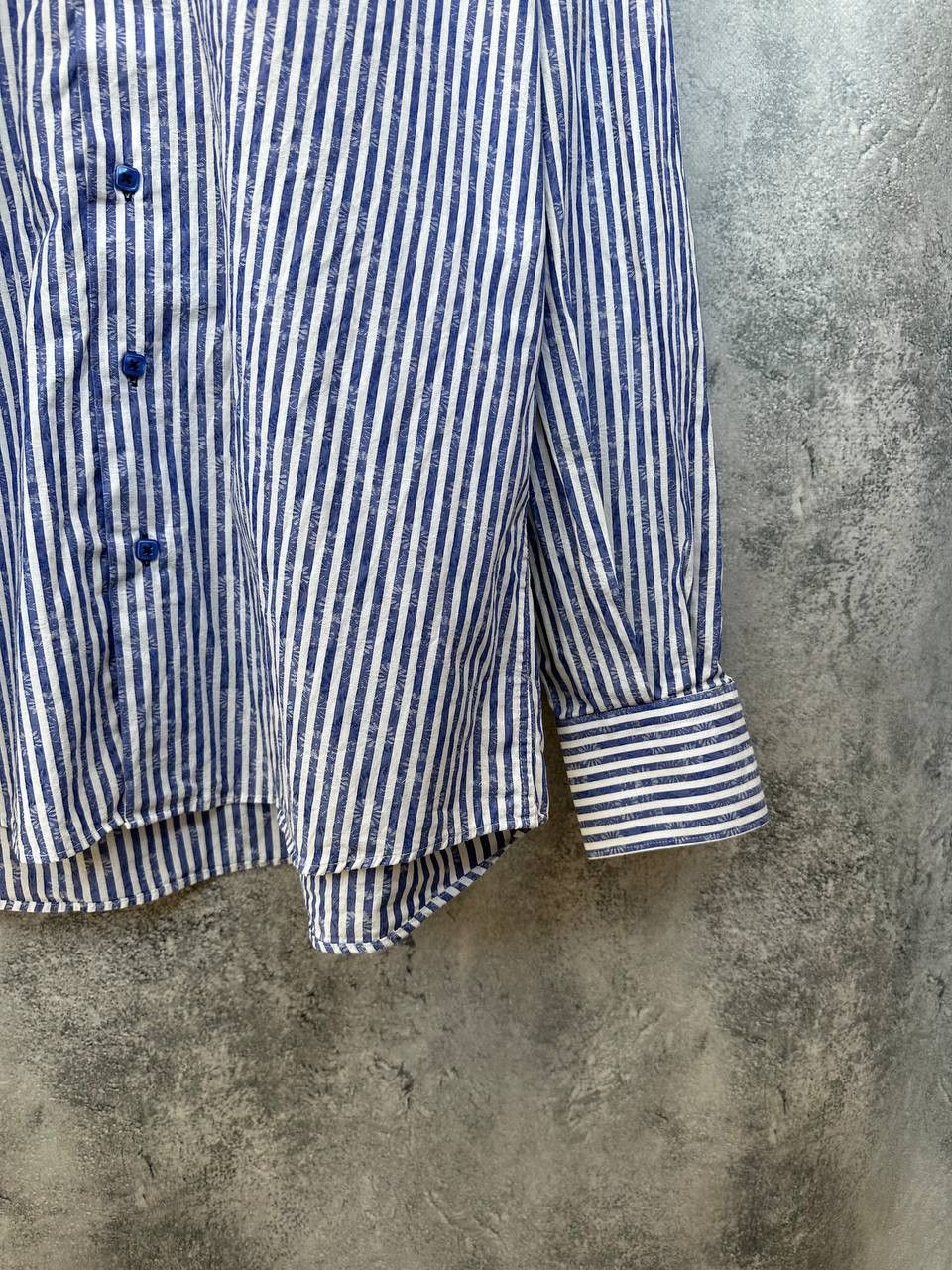 Other Claudio Lugli Italy Striped Floral Art Shirt Button Up Size US XL / EU 56 / 4 - 9 Thumbnail