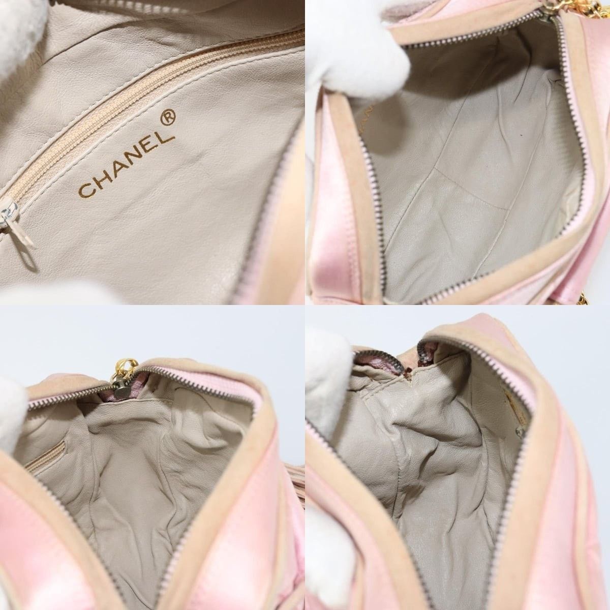 Chanel Chanel Chain Shoulder Bag Satin Pink Gold CC Size ONE SIZE - 6 Thumbnail