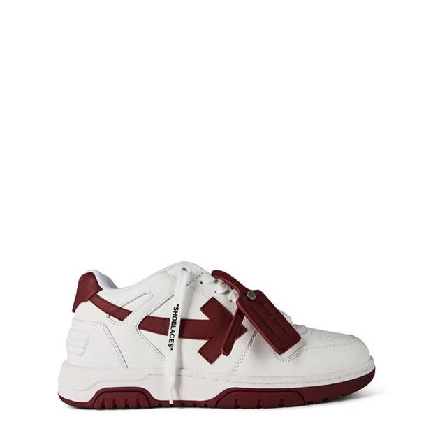 image of Off White O1G2R1Mq0524 Trainers In White & Burgundy Shoes in White/Burgundy, Men's (Size 8)