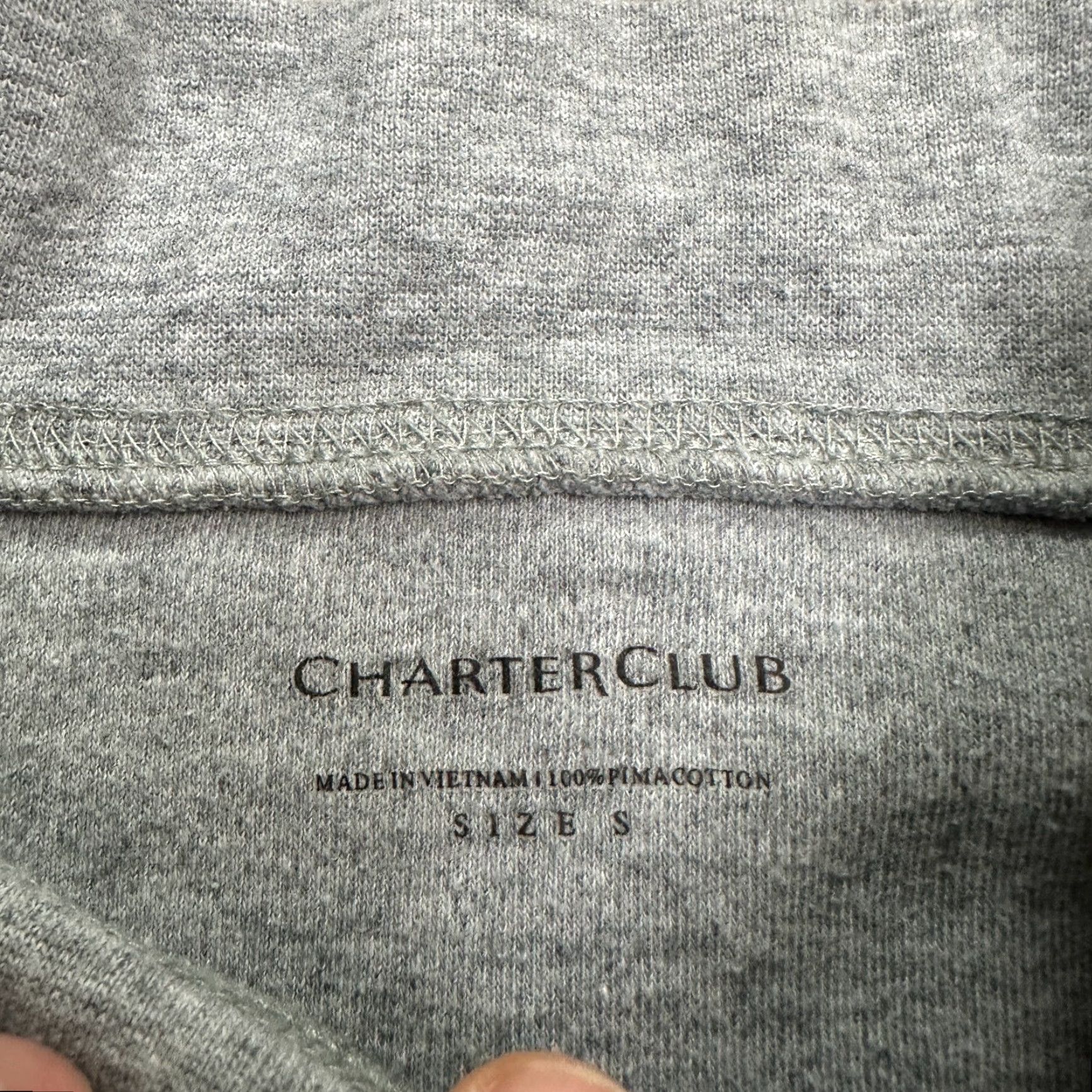 Charter Club Charter Club Gray Long Sleeve Mock Neck T-Shirt Womens Small Casual Cotton Top Size S / US 4 / IT 40 - 3 Thumbnail