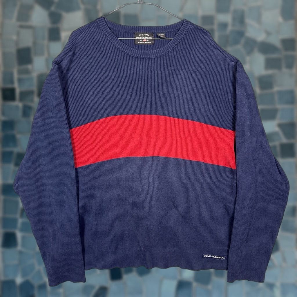 Polo Ralph Lauren VINTAGE Ralph Lauren Sweater Mens XL Ribbed Knit Polo Jeans Co Rugby Japan Y2K Size US XL / EU 56 / 4 - 1 Thumbnail