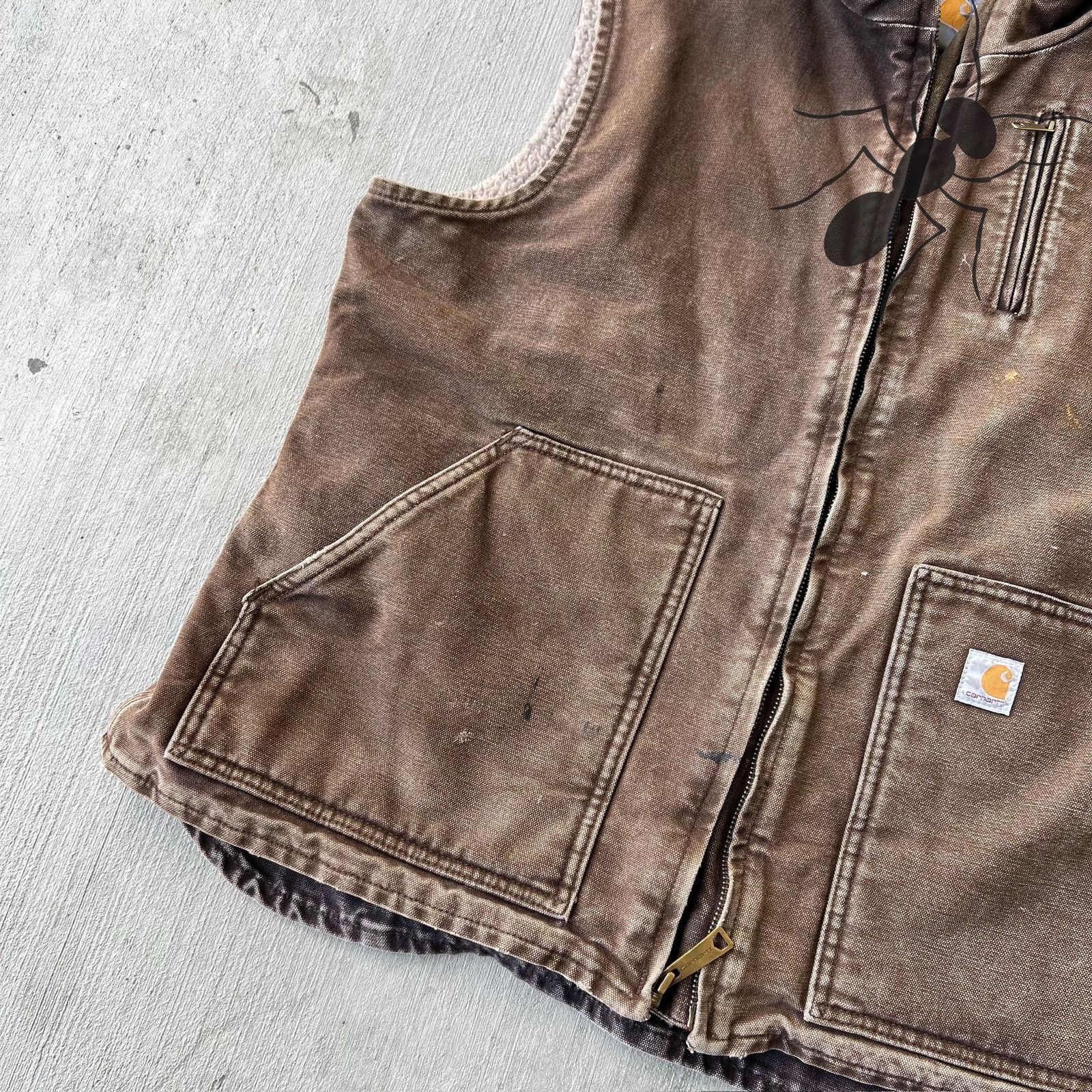 Carhartt × Vintage Carhartt WOMENS brown sherpa work wear vest Size US XL / EU 56 / 4 - 4 Thumbnail