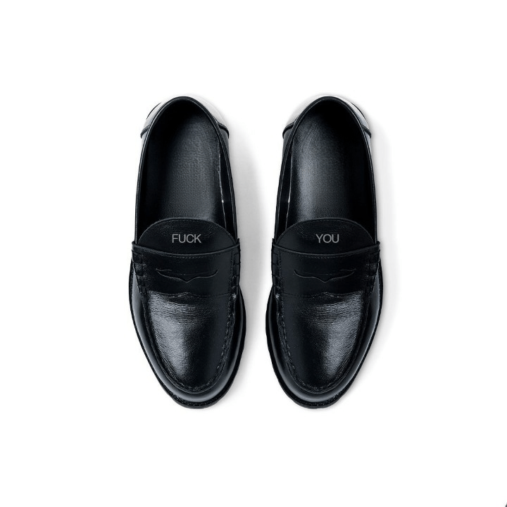 Designer × Leather Bids Classic Blacc FU Loafers Size US 9 / EU 42 - 1 Thumbnail