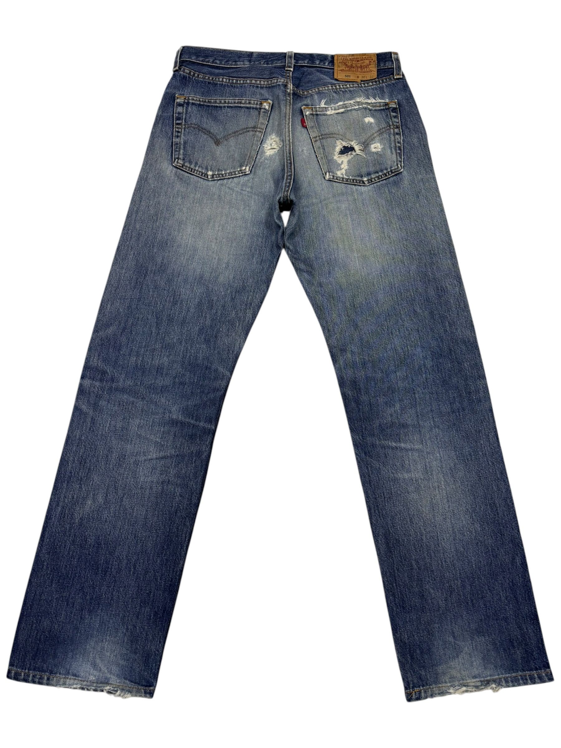 Kapital Vintage Levis 501 USA Distressed Denim Jeans Button 553 Size US 32 / EU 48 - 2 Thumbnail