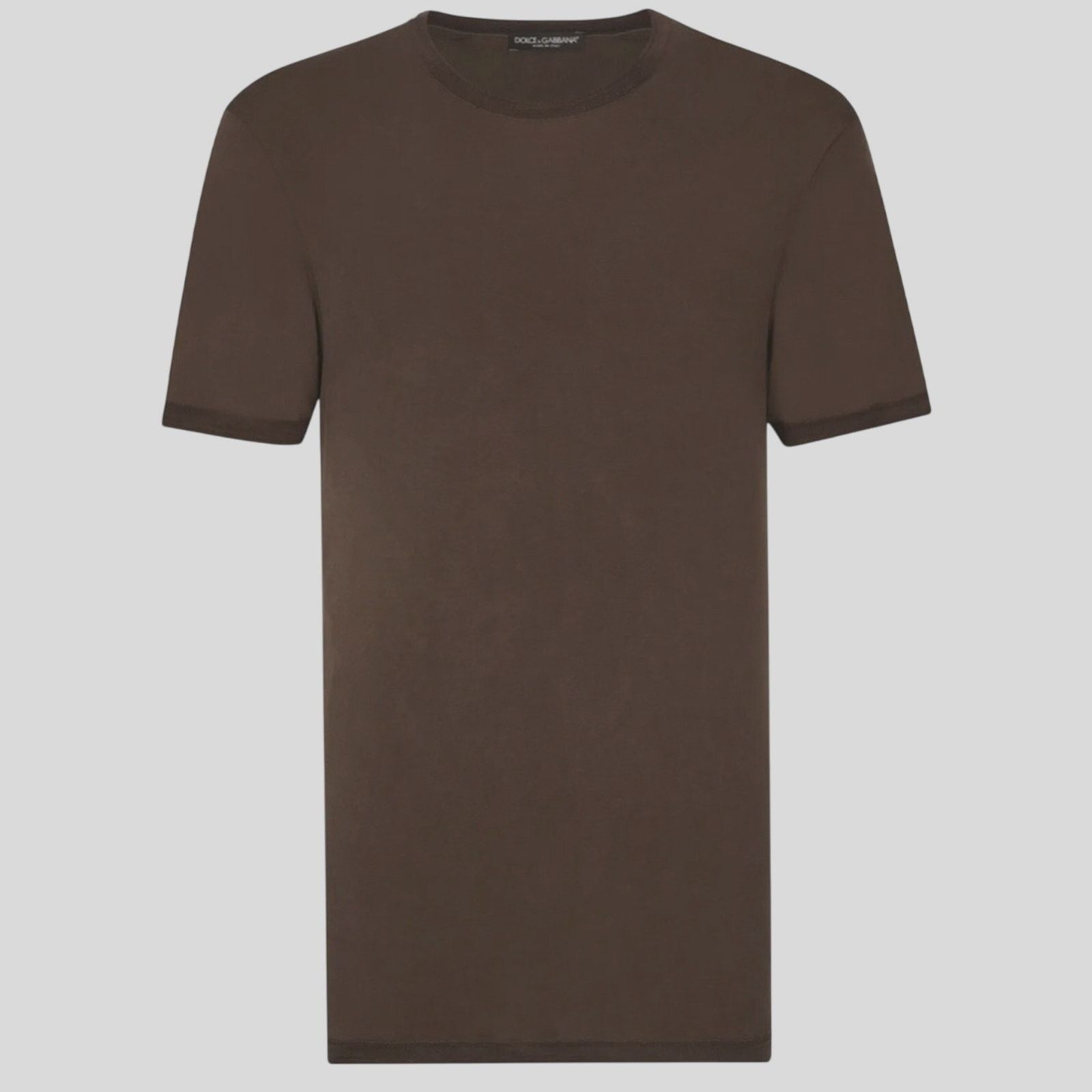 Dolce & Gabbana DG Silk Jersey Crew T-shirt Coffee Brown IT 50 Short Sleeve Size US M / EU 48-50 / 2 - 8 Thumbnail