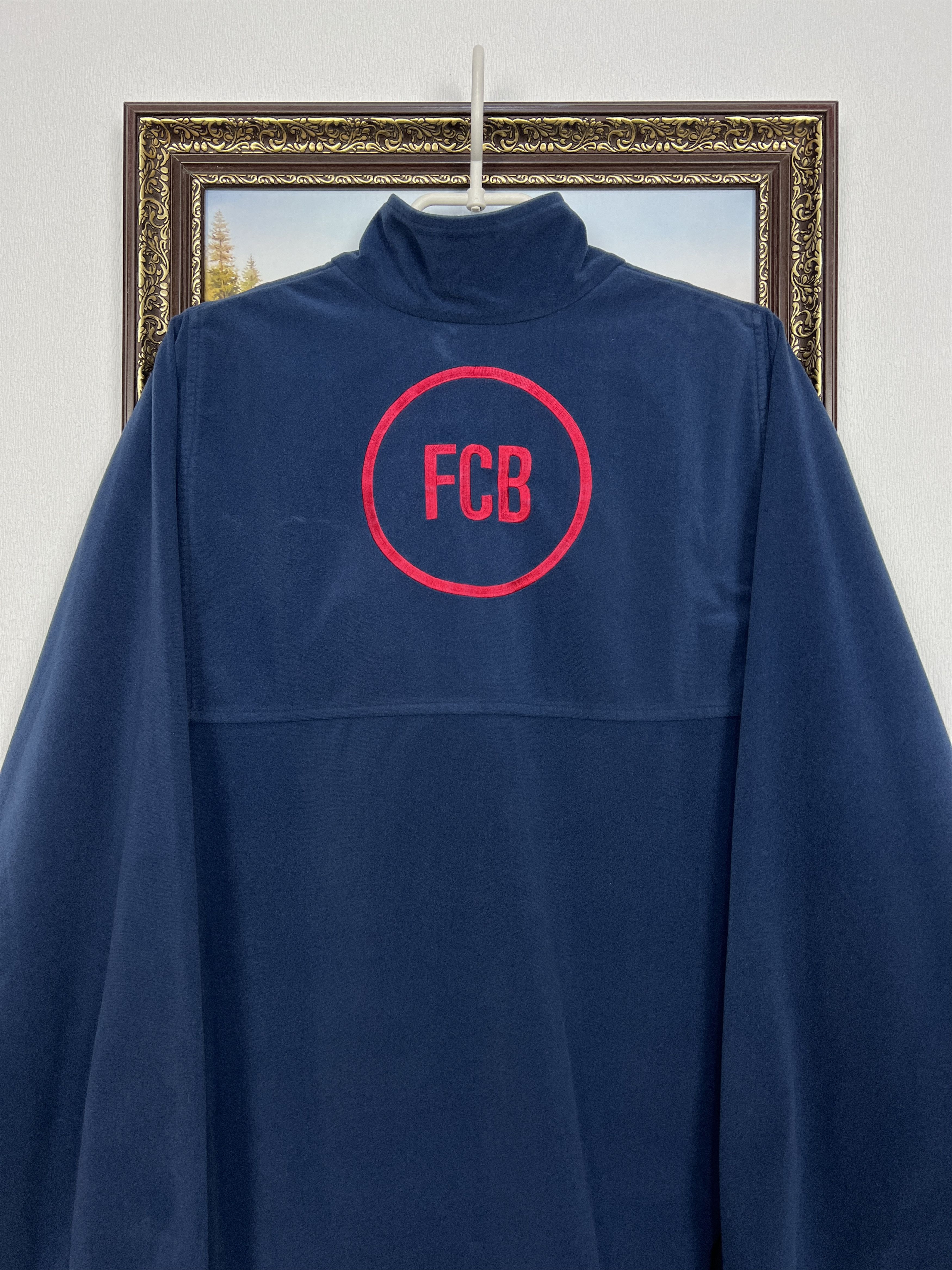 Nike Vintage 90's Nike Barcelona Football Fleece Jacket Soccer Size US XL / EU 56 / 4 - 13 Thumbnail