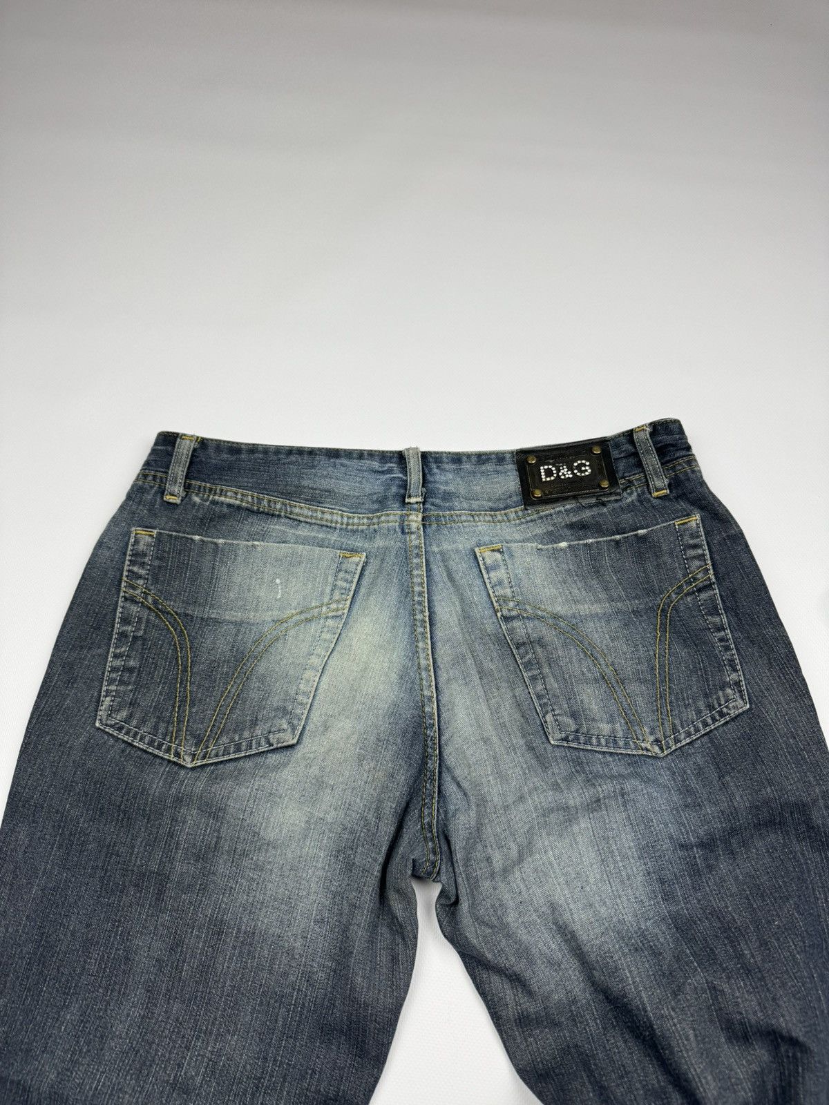 Dolce & Gabbana Vintage 00s Dolce Gabbana Flared Distressed Y2k Jeans Size 31" - 4 Thumbnail