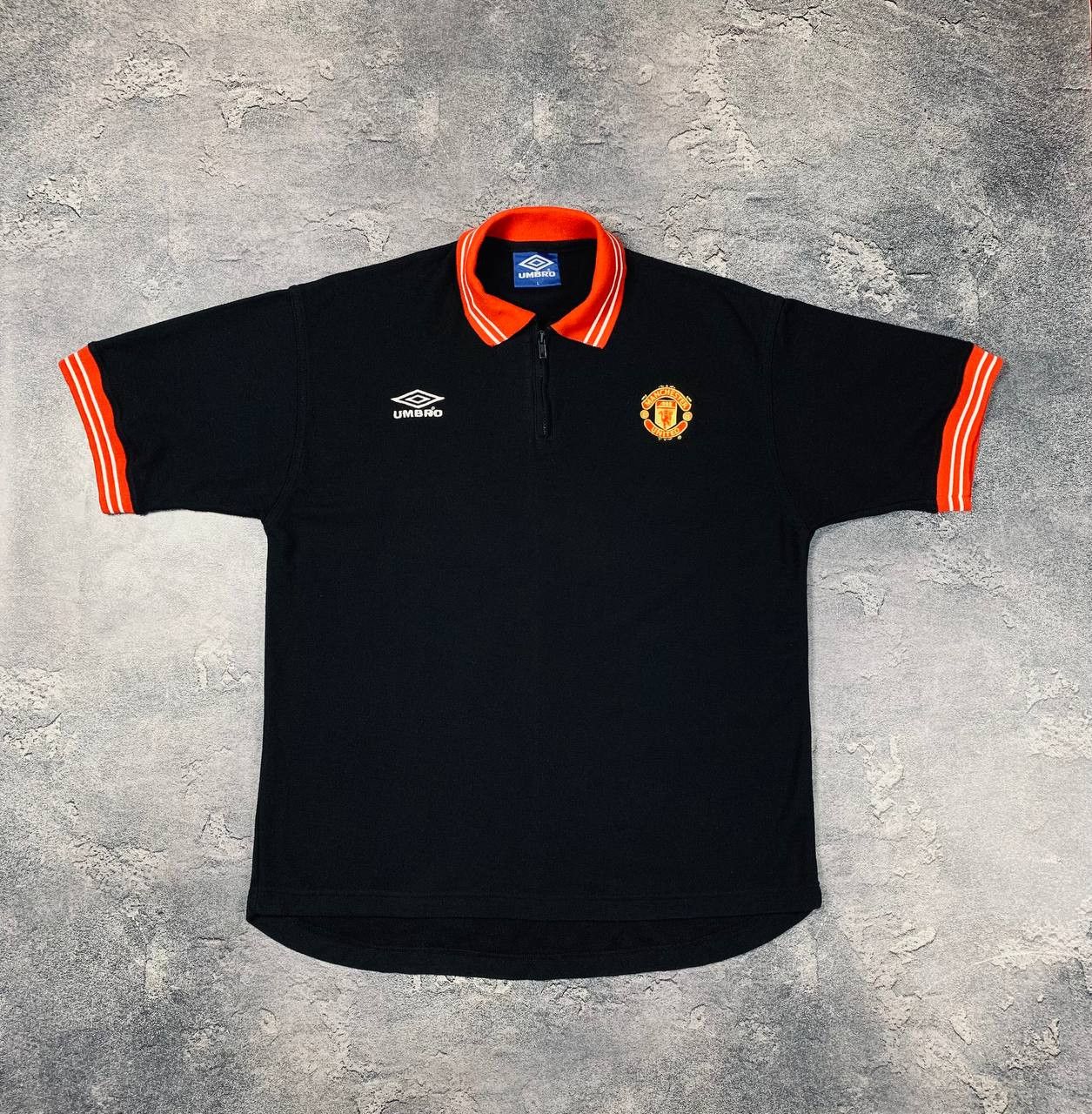 Umbro Manchester United MUFC Black Red Quarter-Zip
