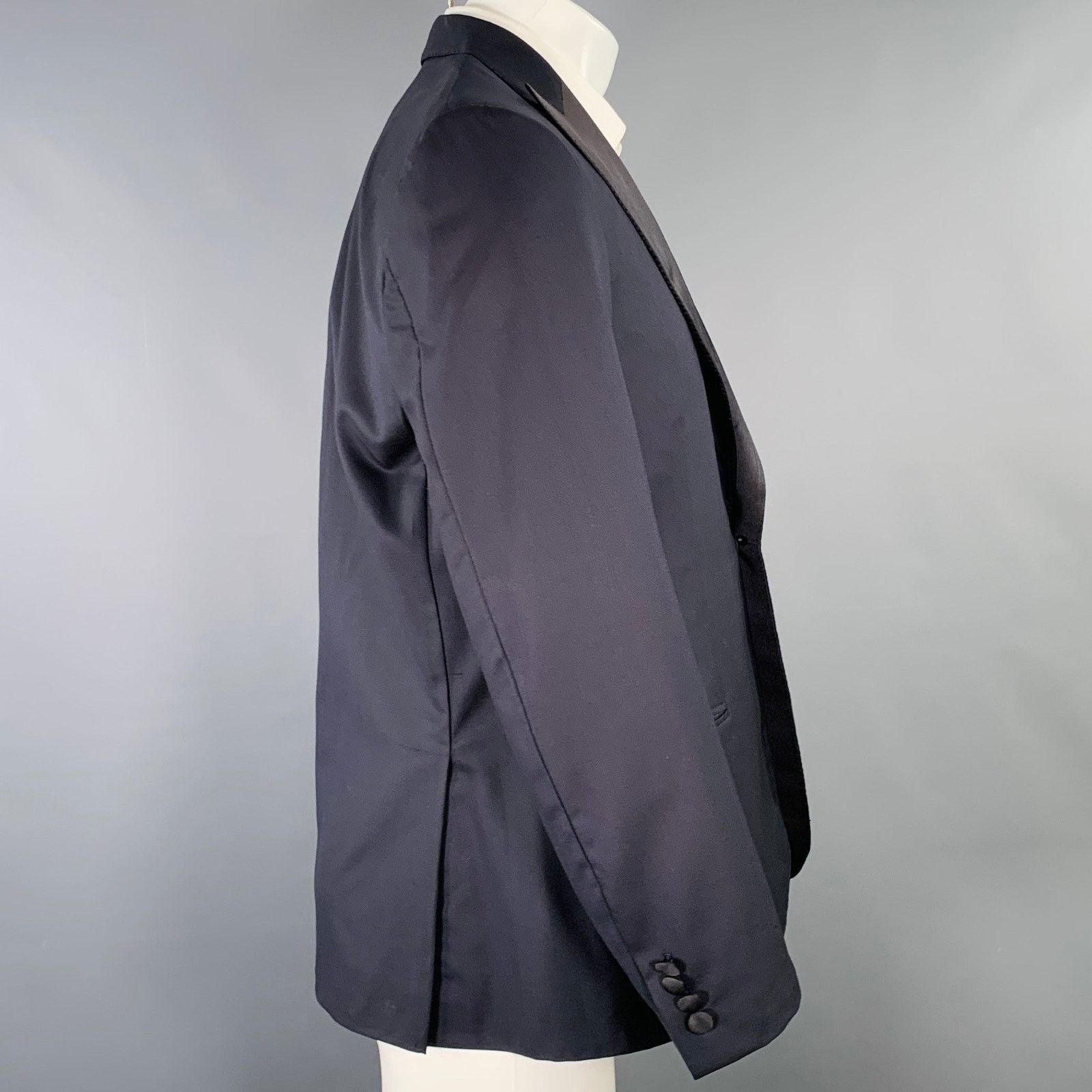 Brioni Navy Black Two Toned Wool Peak Lapel Sport Coat Size 40R - 3 Thumbnail
