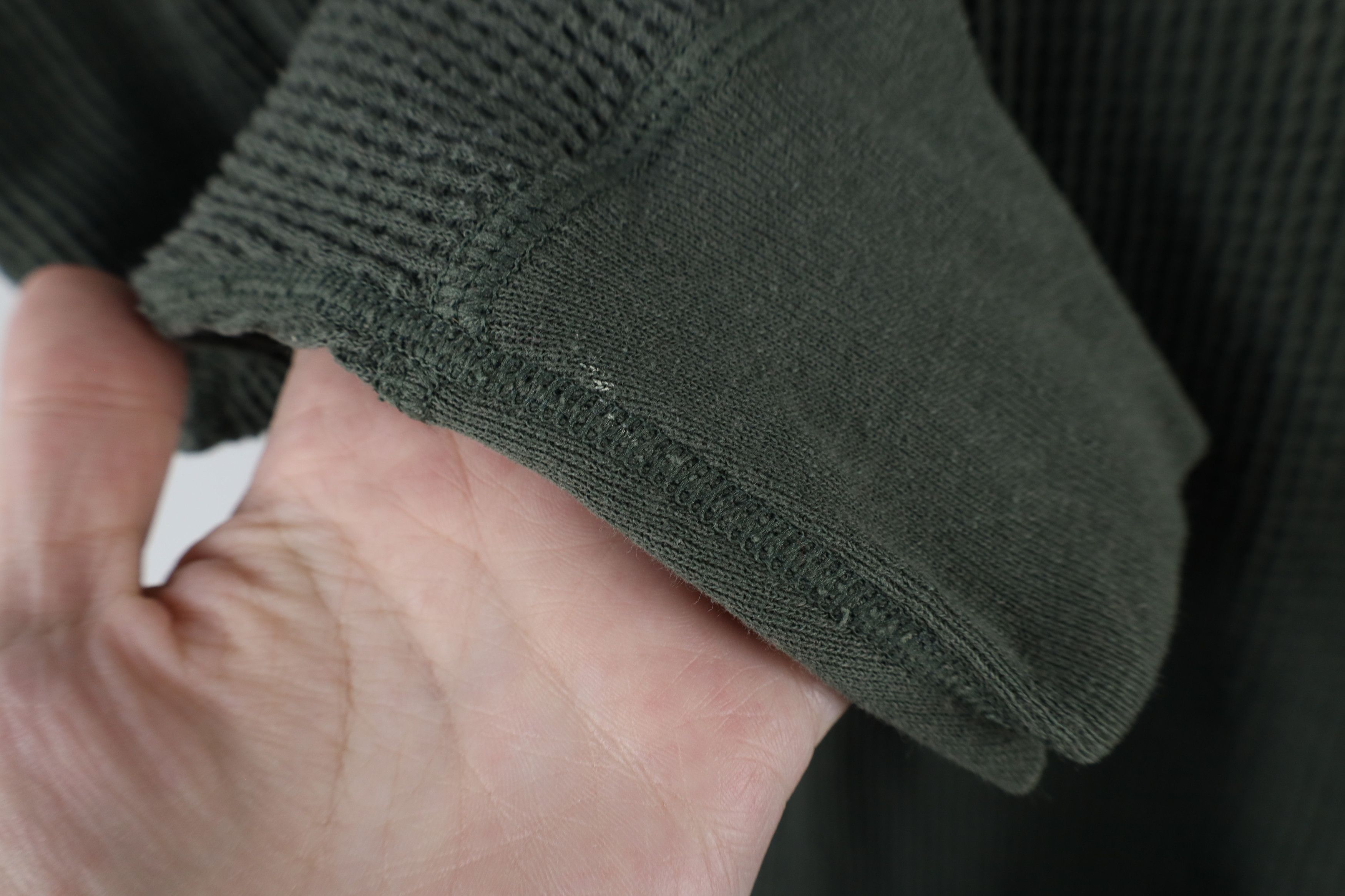 Vintage Vintage 90s Streetwear Waffle Knit Henley T-Shirt Green Size US XL / EU 56 / 4 - 7 Thumbnail