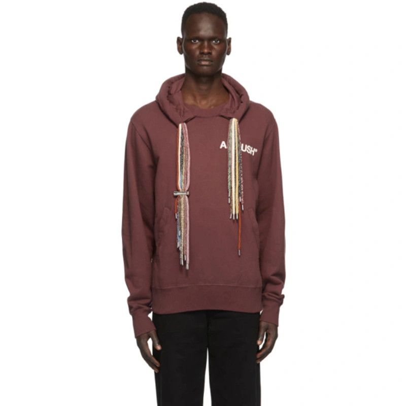 Ambush Design Burgundy Multi Drawstring Logo Hoodie Size S / US 4 / IT 40 - 2 Thumbnail