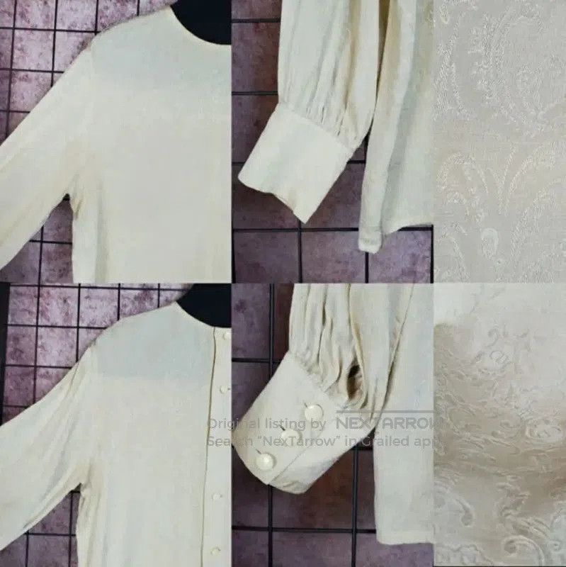 Dior Dior Beige Silk Letter Logo Long Sleeve Shirt . Size M / US 6-8 / IT 42-44 - 2 Thumbnail