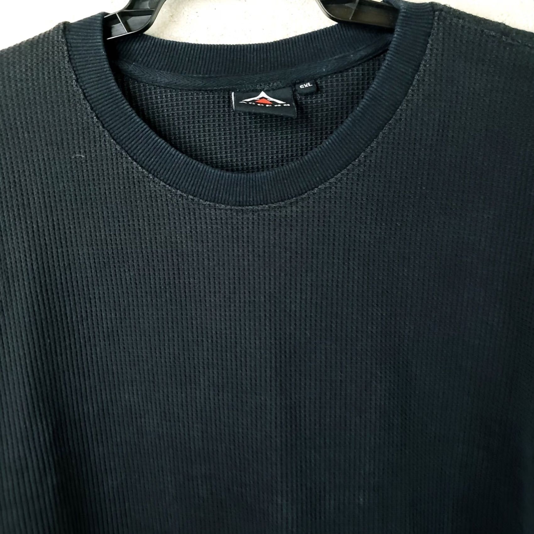 Vintage Access Men T-Shirt 5XL Black Waffle Knit Thermal Long Sleeve Crewneck Big & Tall Size US XXL / EU 58 / 5 - 3 Thumbnail
