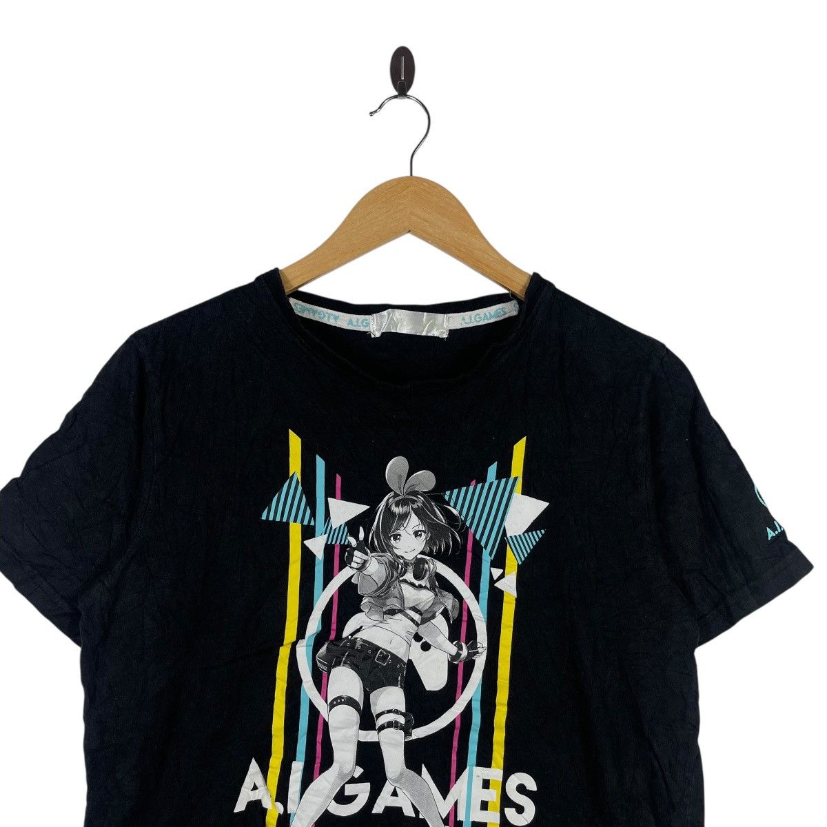 Anime A.I.GAMES Anime Girl Graphic T-Shirt | Japanese Streetwear Size L / US 10 / IT 46 - 2 Thumbnail