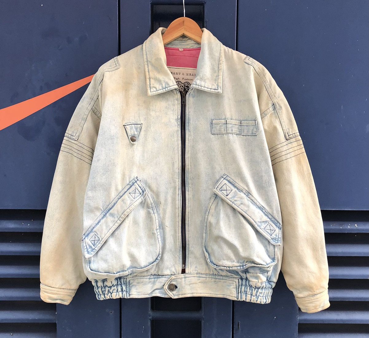 Vintage Vintage HEART & HEART FADED Light Weight Cargo Denim Jacket Size US L / EU 52-54 / 3 - 2 Thumbnail
