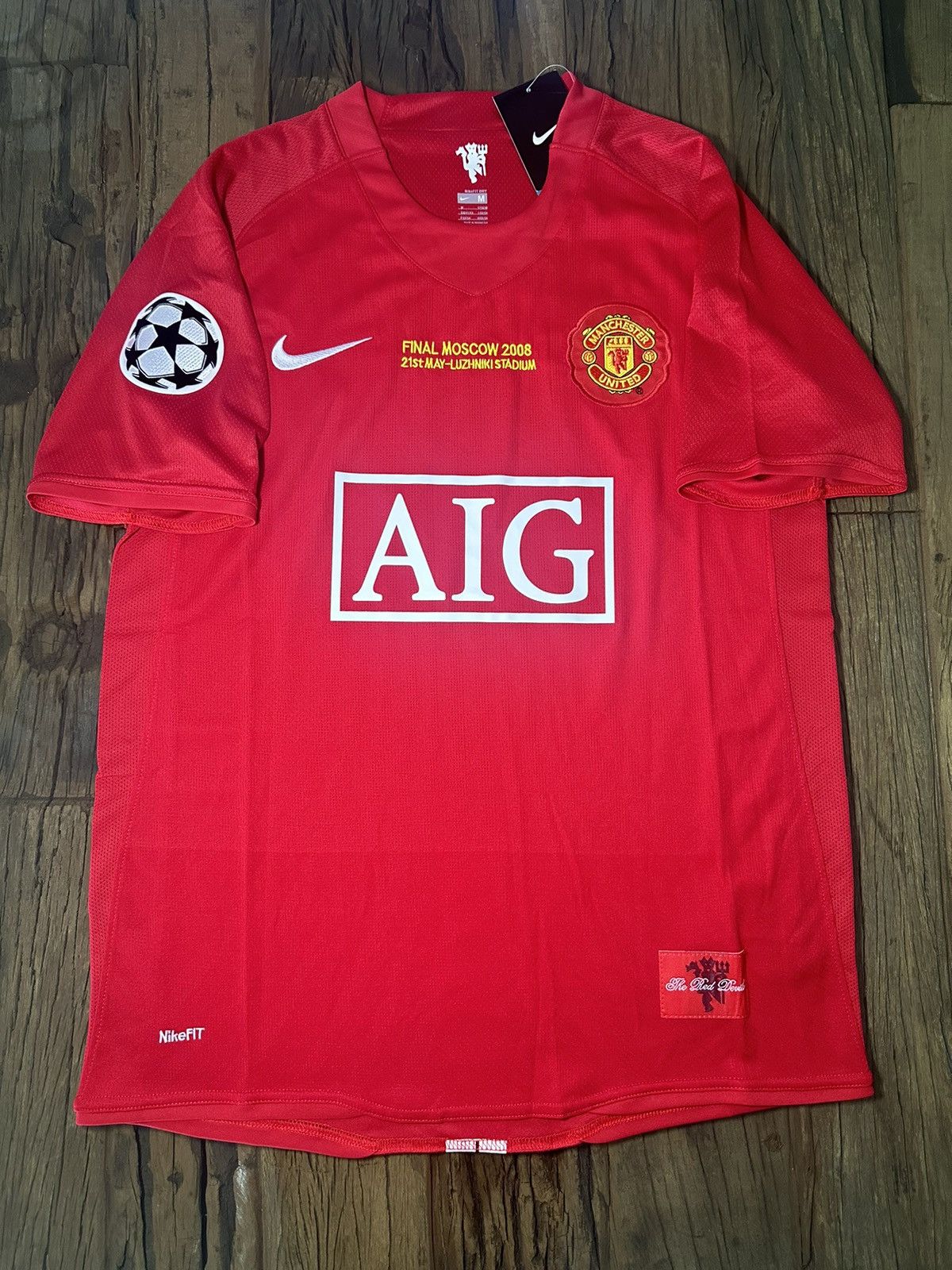 Nike NEW Manchester United 2008 UCL Final Home Jersey Ronaldo #7 Size US L / EU 52-54 / 3 - 1 Thumbnail
