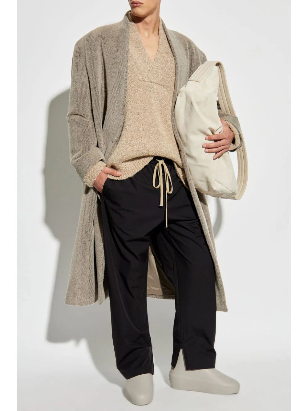 Fear of God o1s22i1n1024 Oversized Boucl Sweater in Beige Size US S / EU 44-46 / 1 - 2 Thumbnail