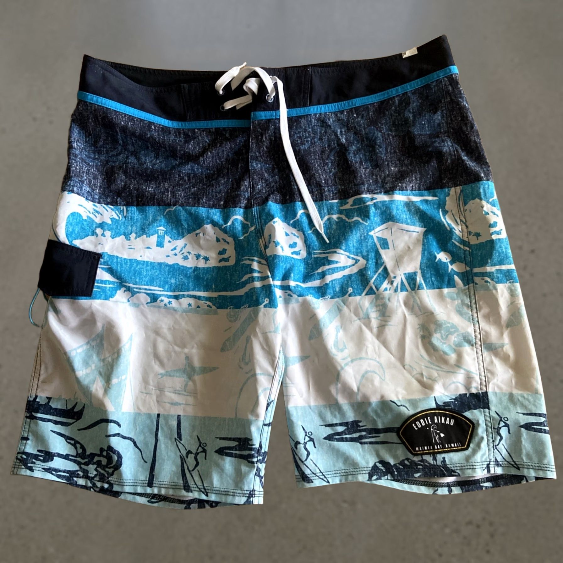 Quiksilver Quiksilver Board Shorts Mens 36 Blue Eddie Aikau Swim Trunks Surf Beach Size US 36 / EU 52 - 1 Thumbnail