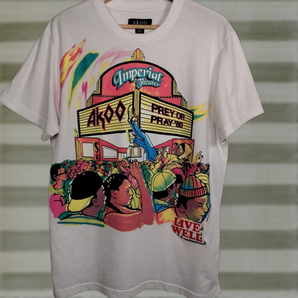 Imperial AKOO Shirt M White Crew Neck Short Sleeve Cotton Blend Graphic T' Hip Hop Imperial Theater Live Well Streetwear 80 Read Size US M / EU 48-50 / 2 - 1 Thumbnail