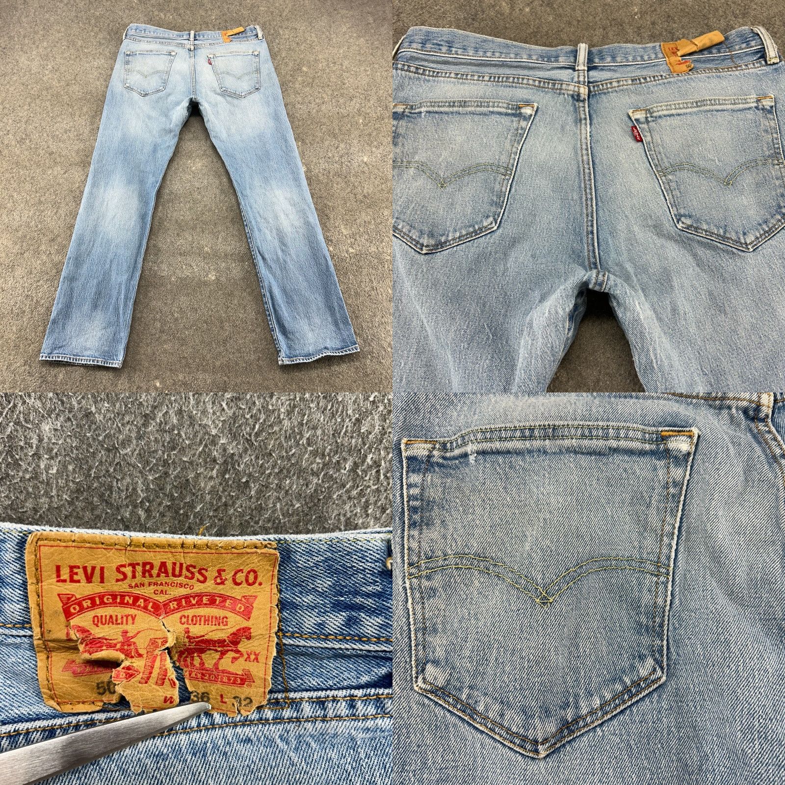 Levi's Levi's 505 Jeans Regular Blue 36x32 Denim Stretch Straight Mens Regular Waist 100% Cotton Gift Box Ready Size US 36 / EU 52 - 8 Thumbnail