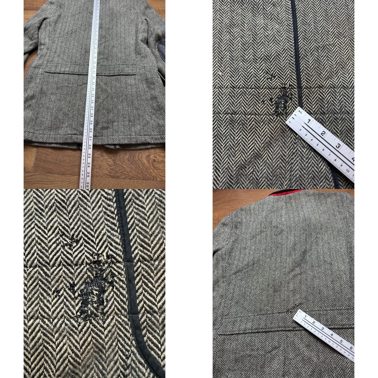 Polo Ralph Lauren VTG Polo Ralph Lauren Sport Coat Herringbone Tweed Wool Leather Patches Men 42L Gray Long Blazer Size US XL / EU 56 / 4 - 9 Thumbnail