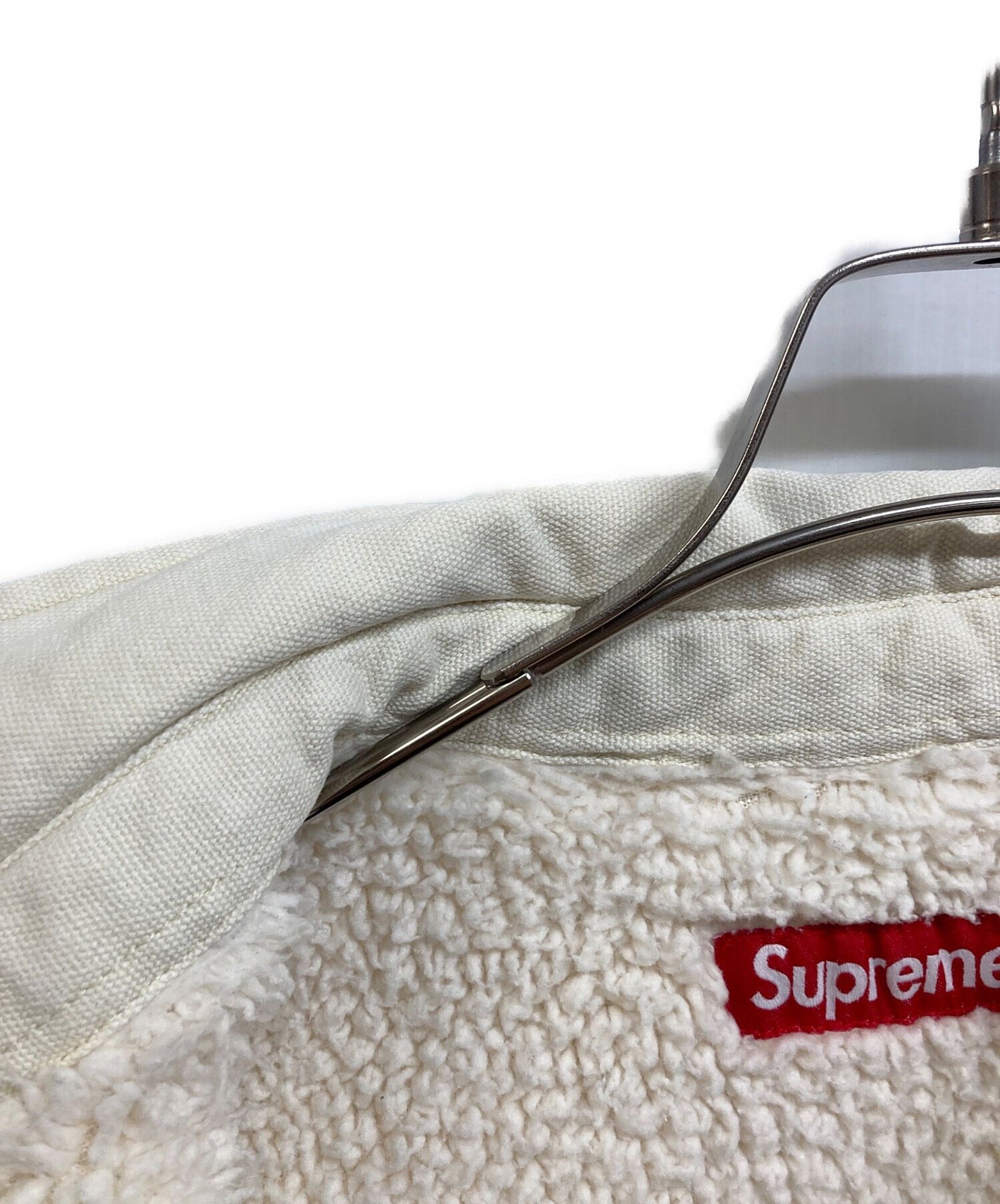 Supreme SUPREME 24FW Faux Shearling Lined Work Shirt Ivory Size XL Size US XL / EU 56 / 4 - 5 Thumbnail