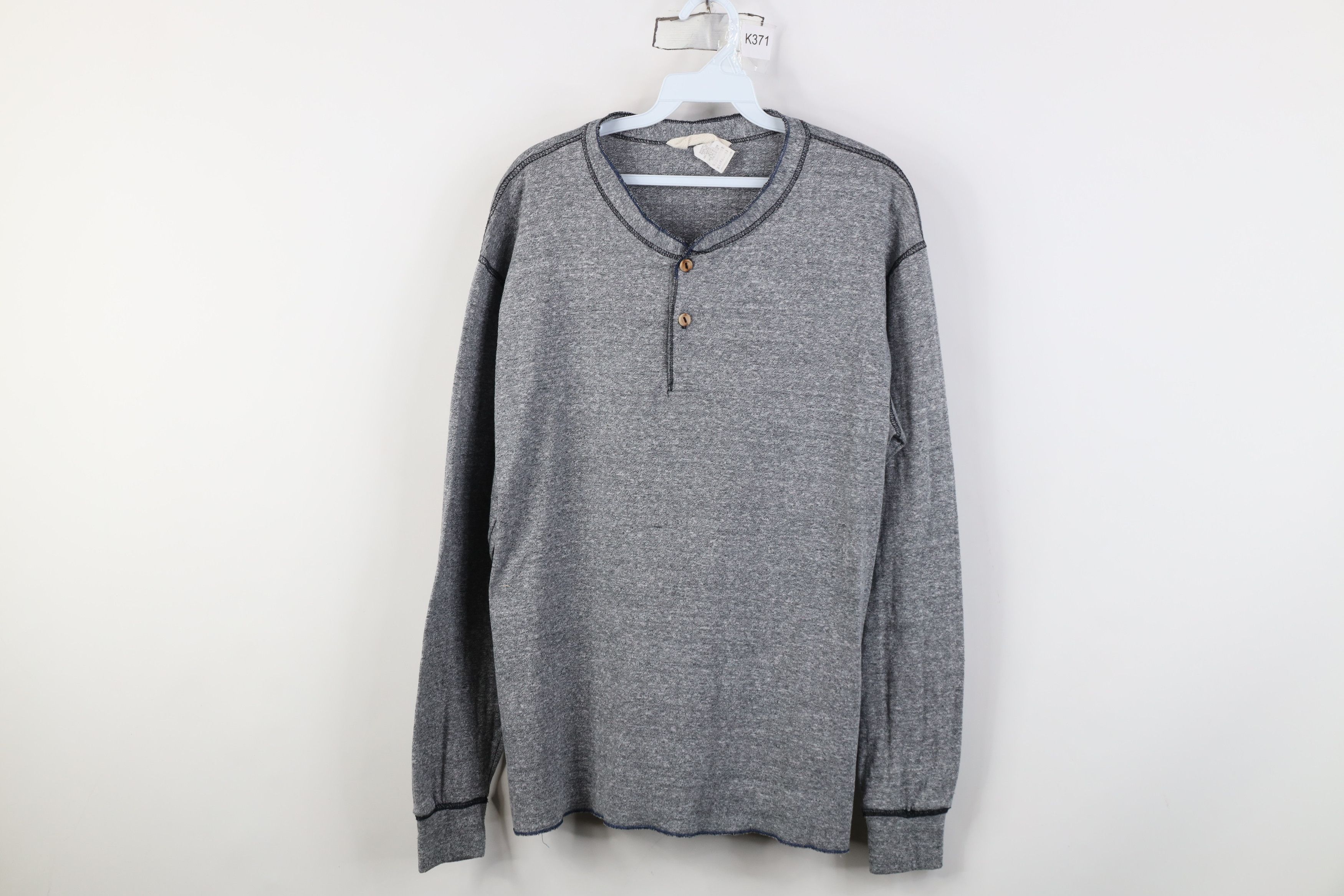 Vintage Vintage 90s Streetwear Long Sleeve Henley T-Shirt Gray Size US XL / EU 56 / 4 - 1 Thumbnail