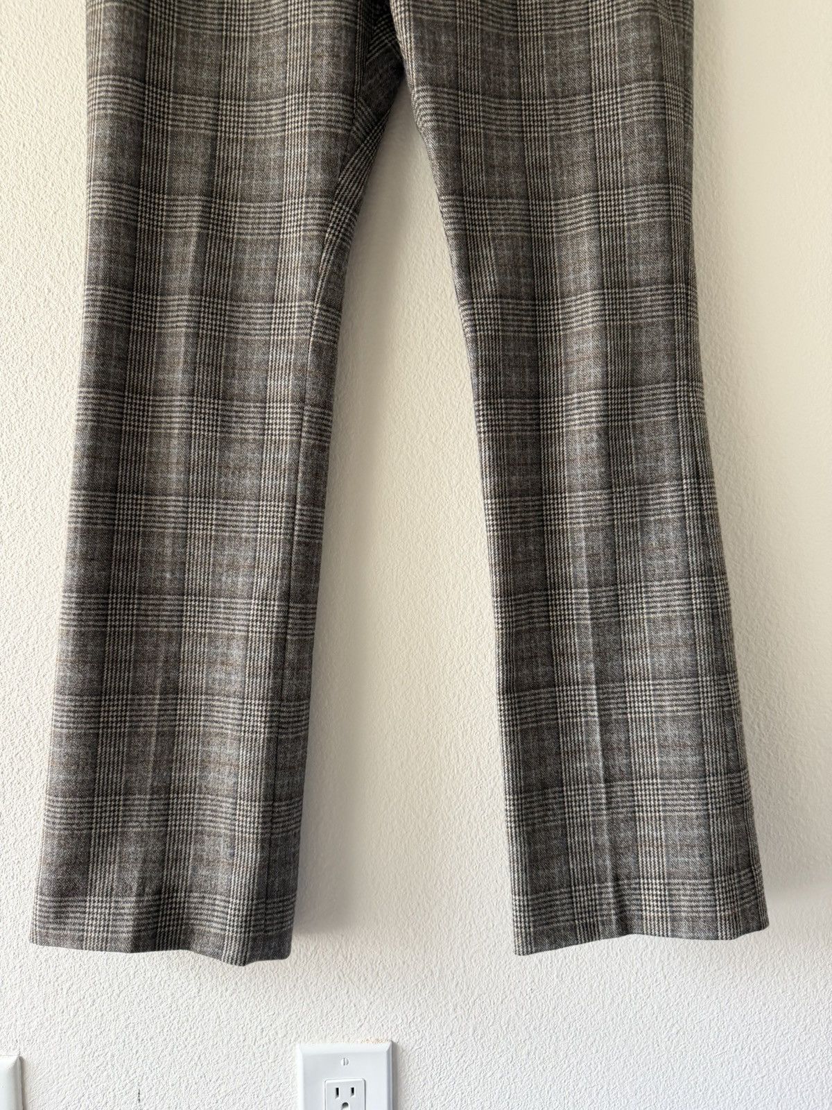 Celine Prince Of Wales Plaid Flared Wool Pants 48 Size US 32 / EU 48 - 3 Thumbnail