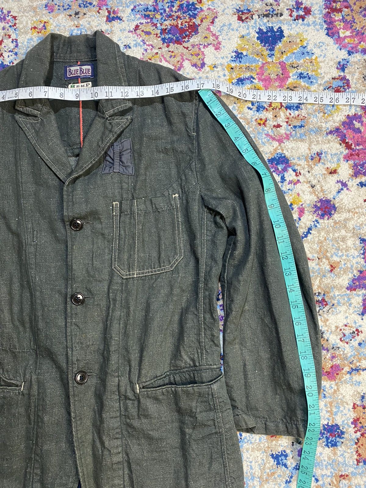HOLLYWOOD RANCH MARKET × Vintage Blue Blue Hemp Selvedge Easy Light Denim Work Jackets Size US S / EU 44-46 / 1 - 12 Thumbnail